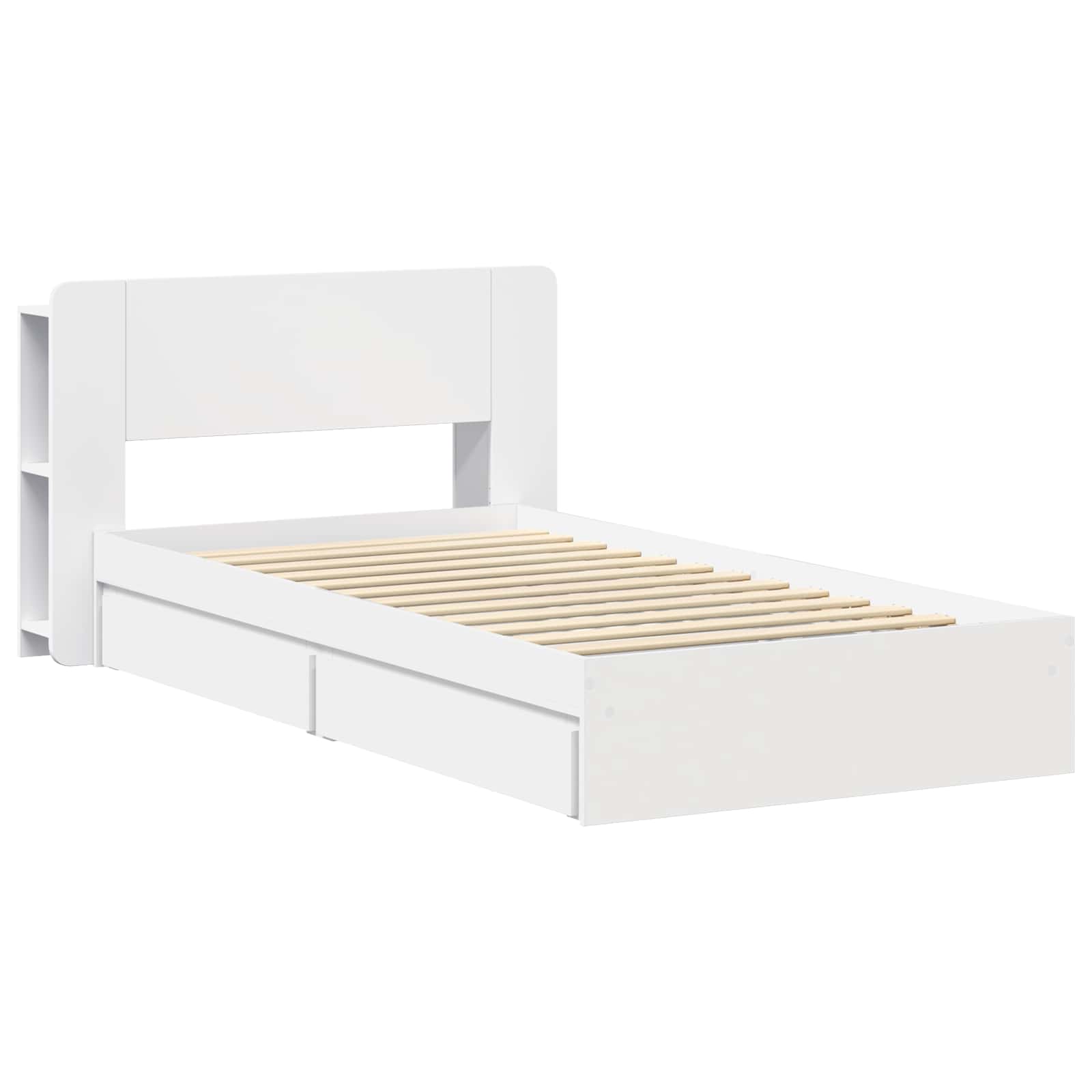 Bedframe met opslag met lade Wit 80 x 200 cm Bewerkt hout – afbeelding 2