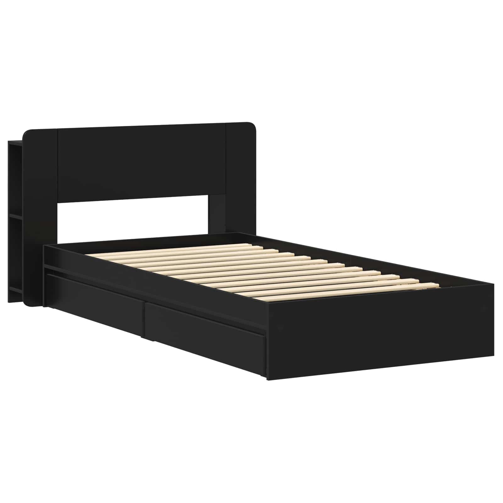 Bedframe met opslag met lade Zwart 100 x 200 cm Bewerkt hout – afbeelding 3