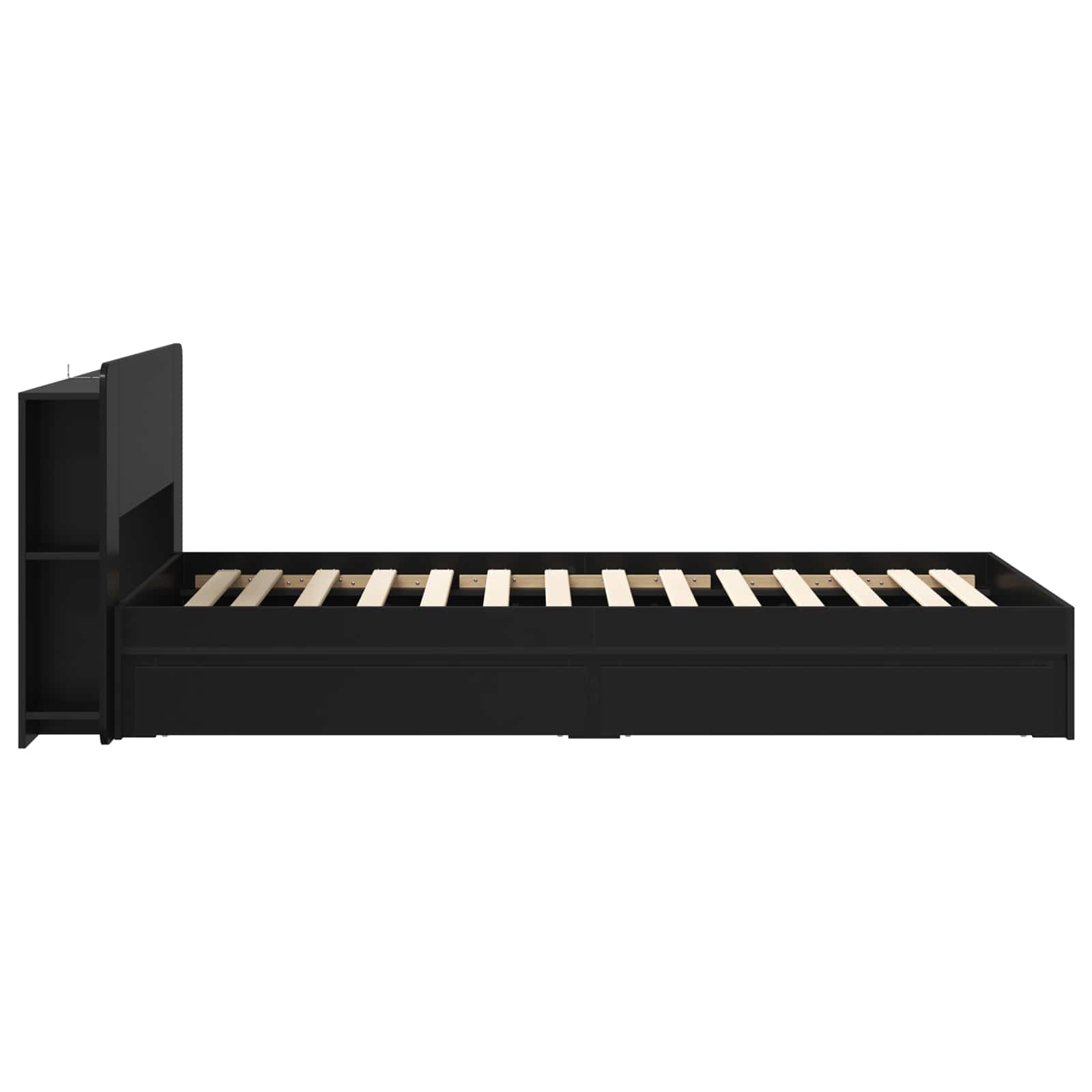 Bedframe met opslag met lade Zwart 100 x 200 cm Bewerkt hout – afbeelding 5