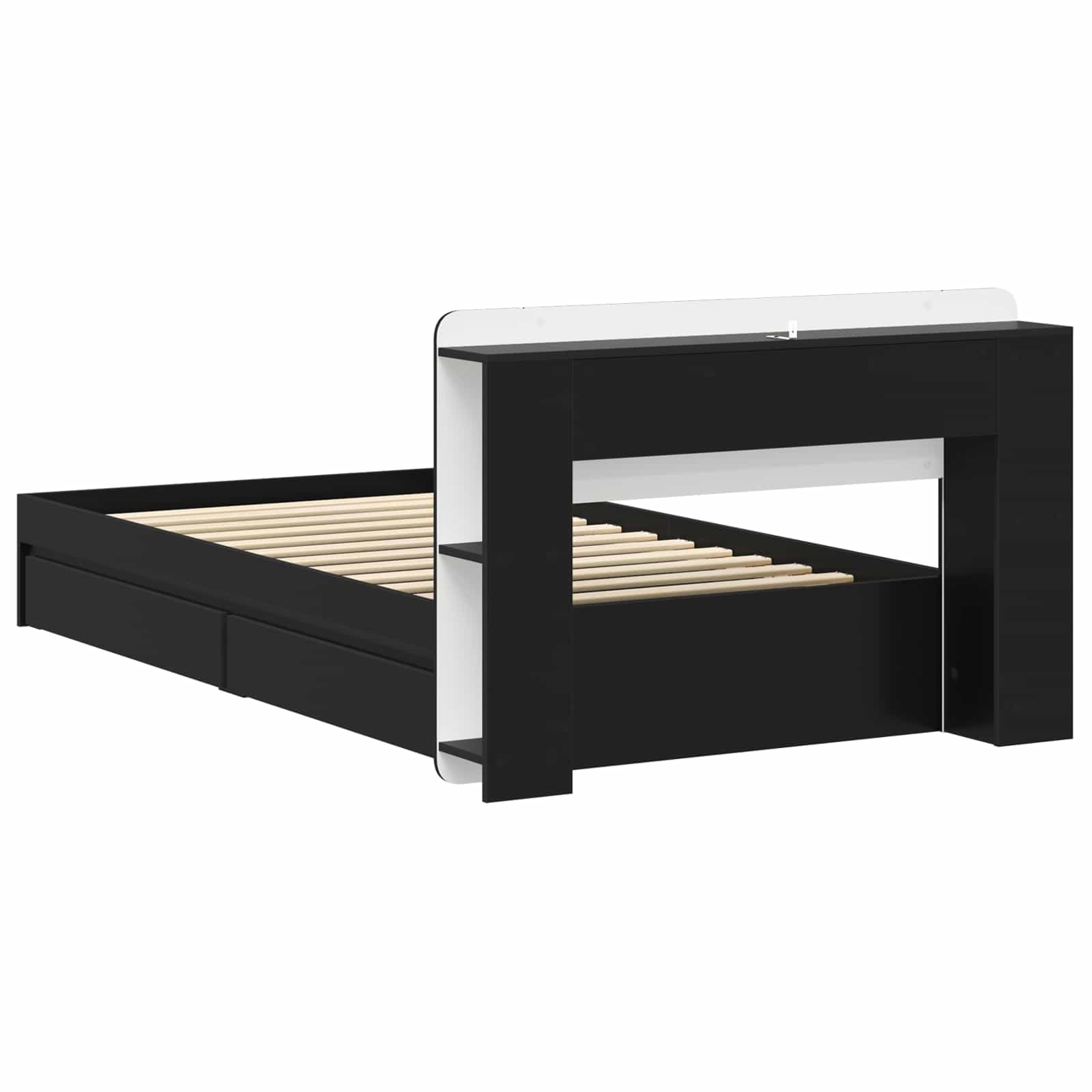Bedframe met opslag met lade Zwart 100 x 200 cm Bewerkt hout – afbeelding 6