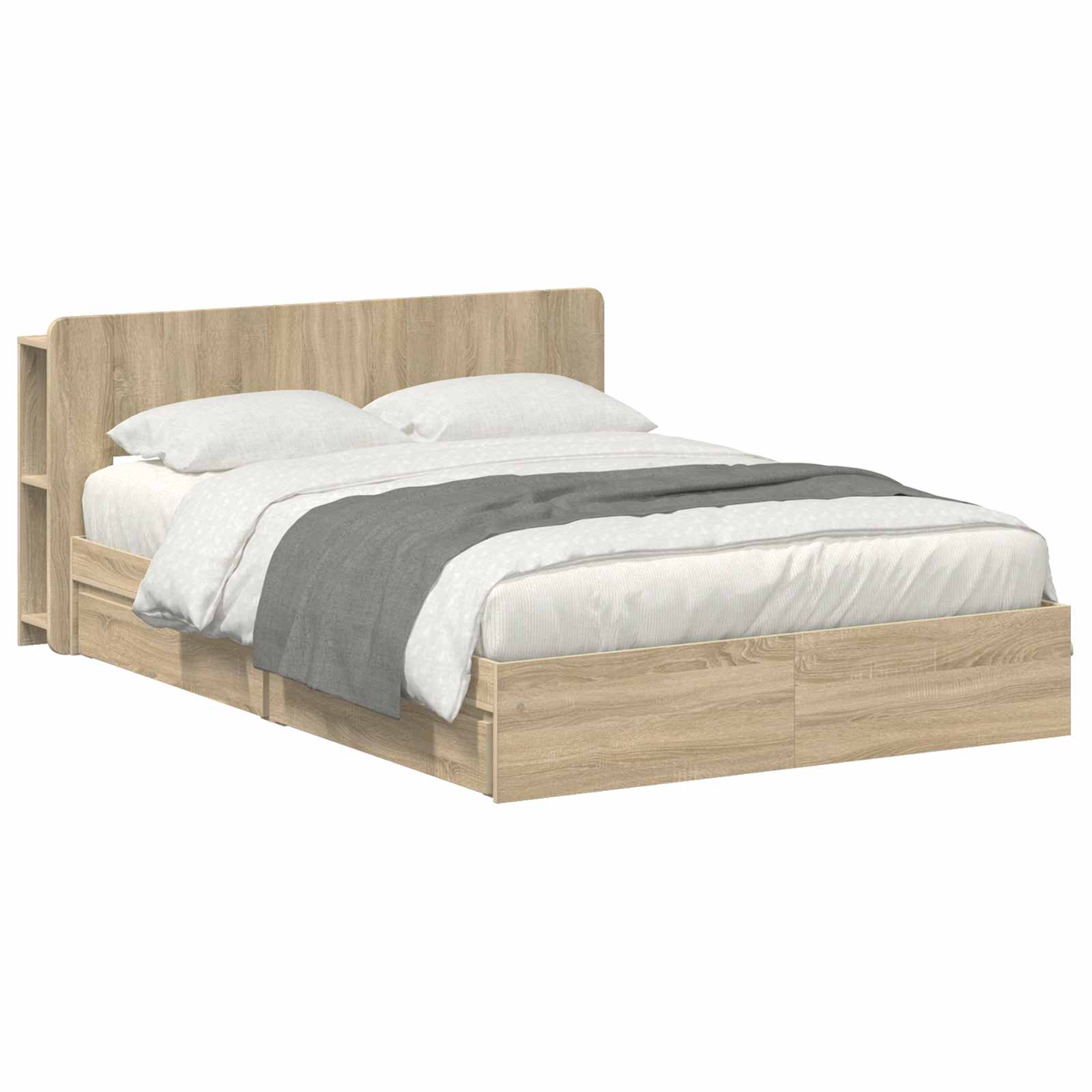 Bedframe met opslag Sonoma Eiken 140 x 200 cm Bewerkt hout – afbeelding 2