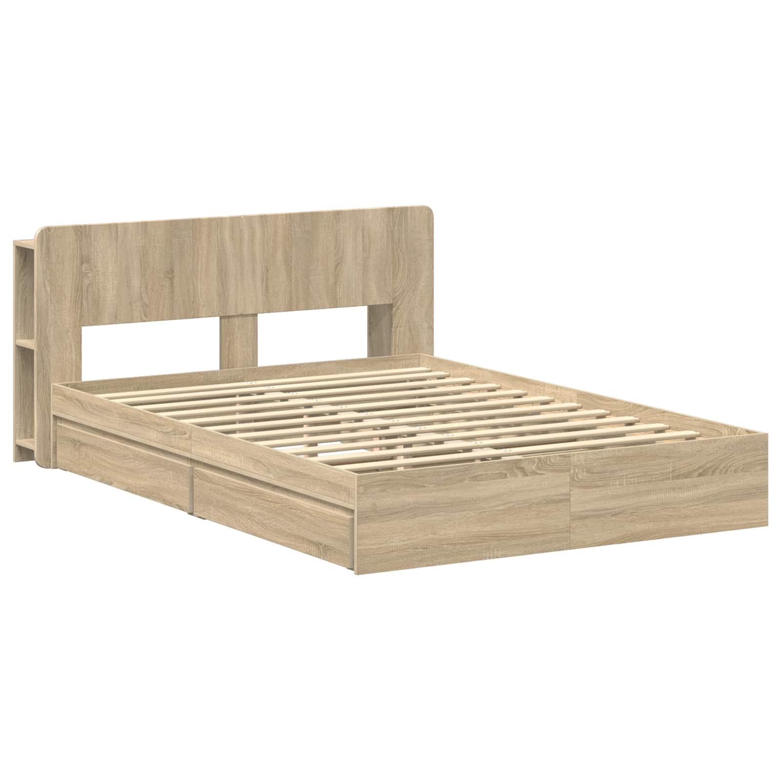 Bedframe met opslag Sonoma Eiken 140 x 200 cm Bewerkt hout – afbeelding 3