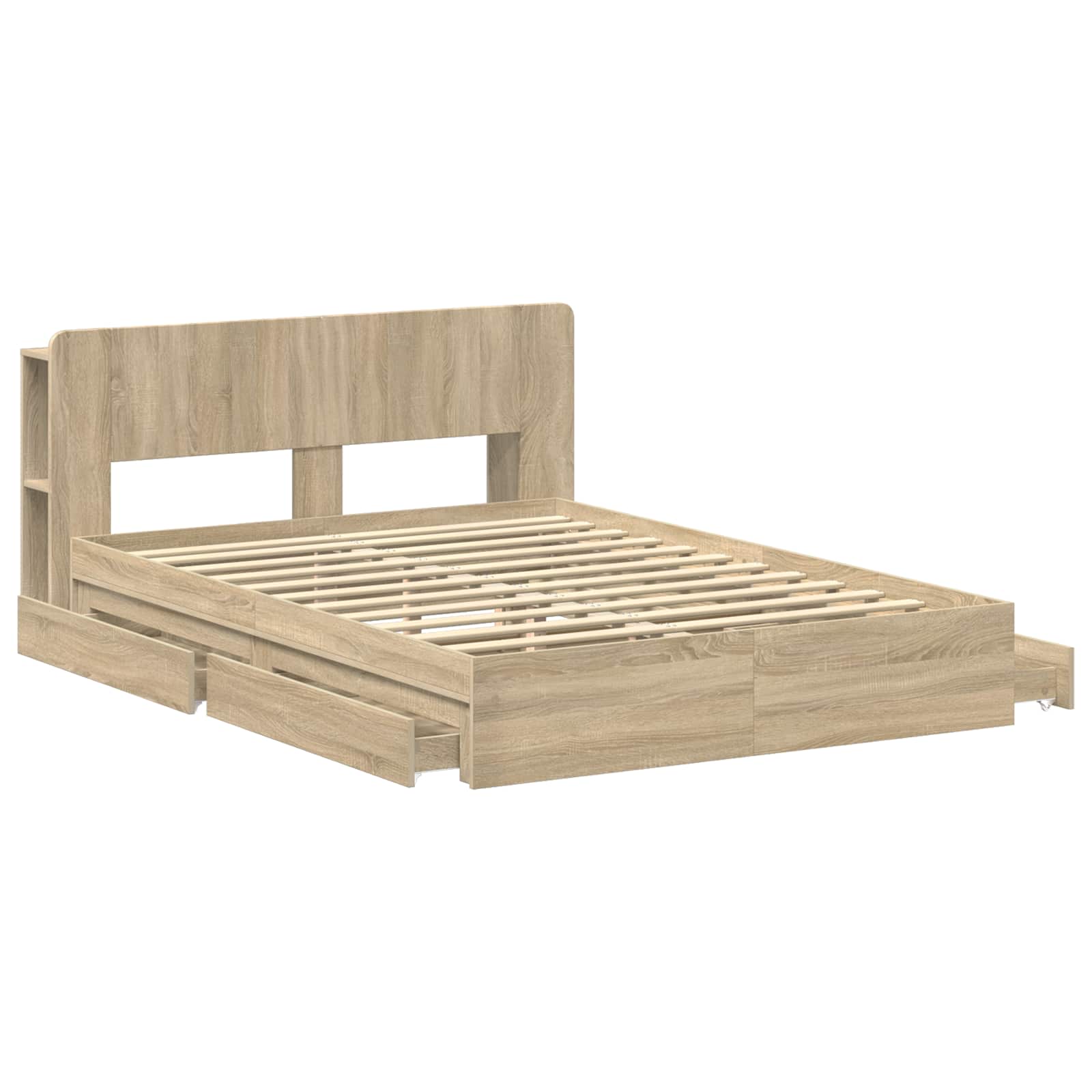 Bedframe met opslag Sonoma Eiken 140 x 200 cm Bewerkt hout – afbeelding 4