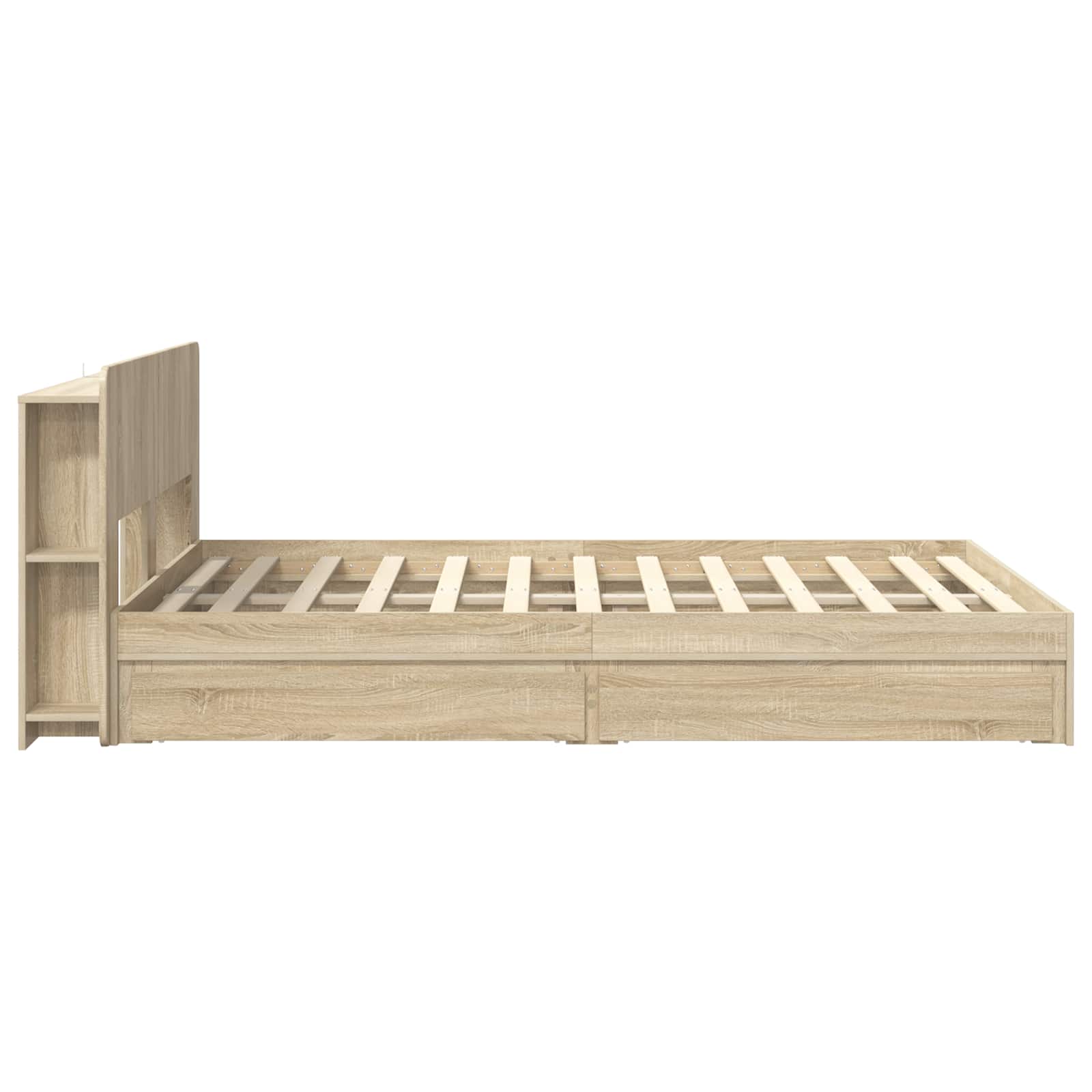 Bedframe met opslag Sonoma Eiken 140 x 200 cm Bewerkt hout – afbeelding 5