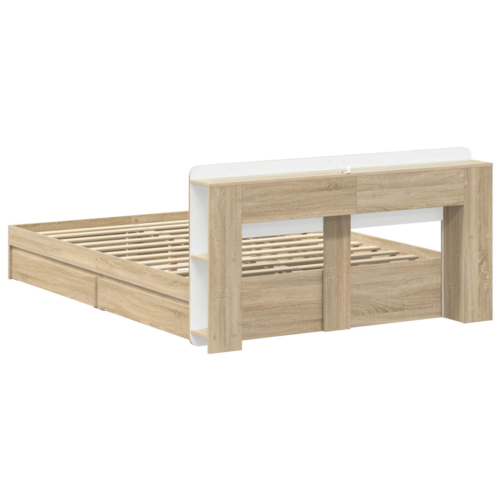 Bedframe met opslag Sonoma Eiken 140 x 200 cm Bewerkt hout – afbeelding 6