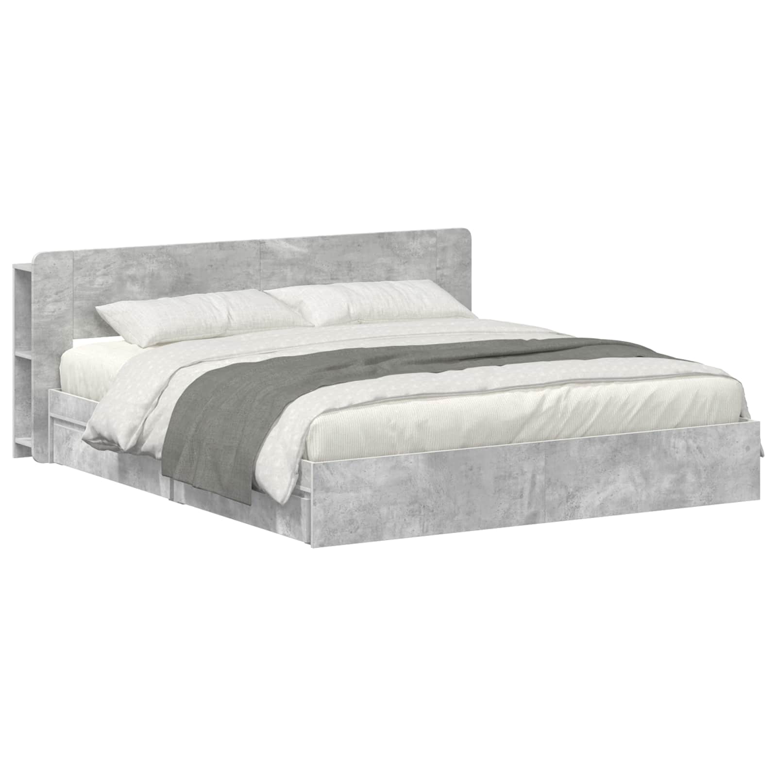 Bedframe met opslag Betongrijs 180 x 200 cm Bewerkt hout – afbeelding 2