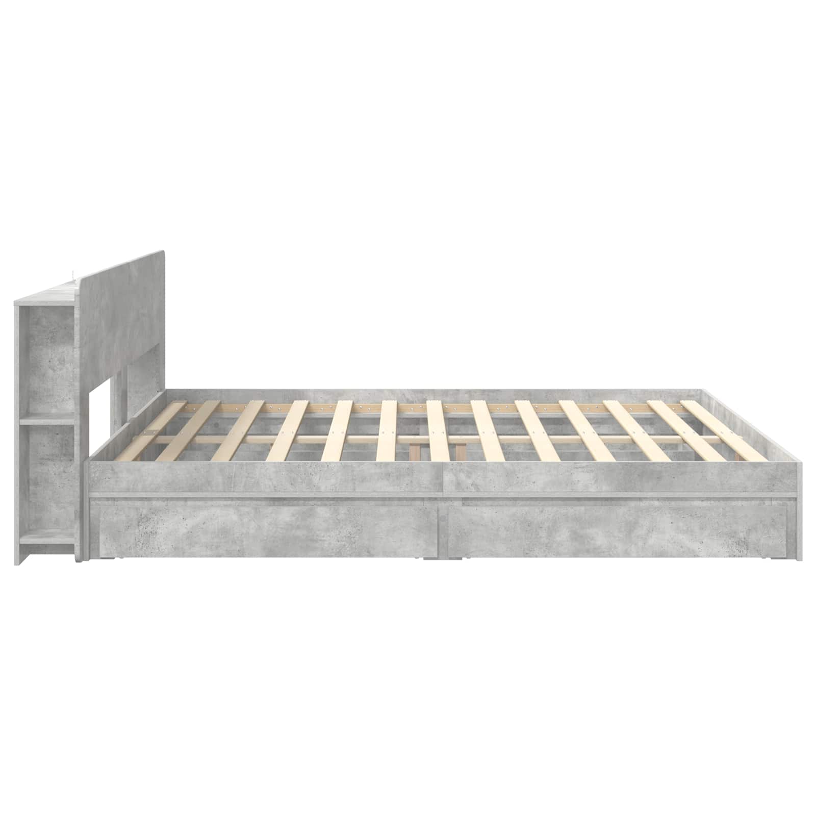 Bedframe met opslag Betongrijs 180 x 200 cm Bewerkt hout – afbeelding 5