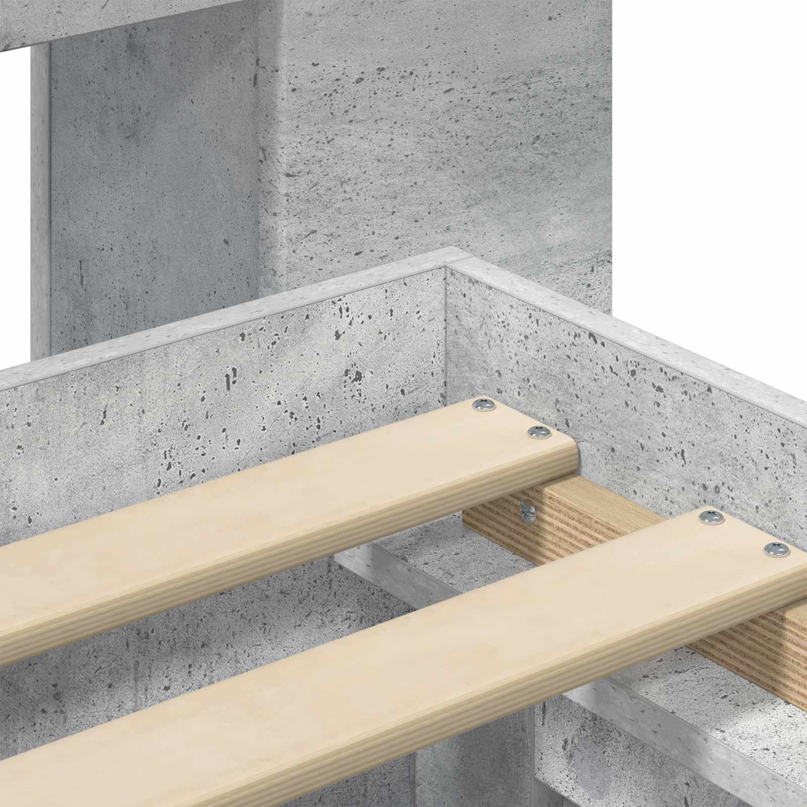 Bedframe met opslag Betongrijs 180 x 200 cm Bewerkt hout – afbeelding 8