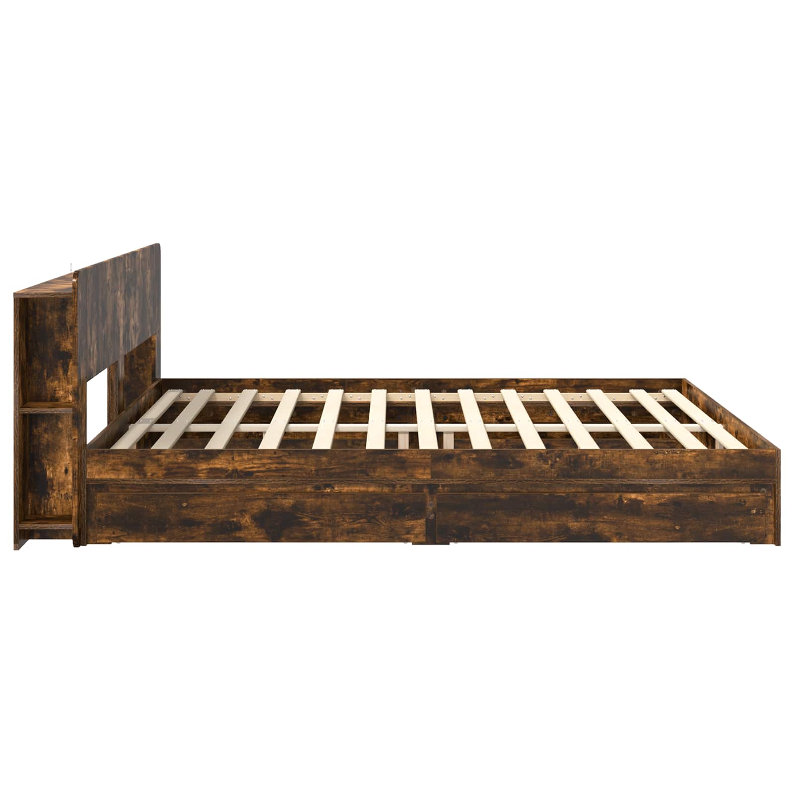 Bedframe met opslag Gerookt eiken 180 x 200 cm Bewerkt hout – afbeelding 5