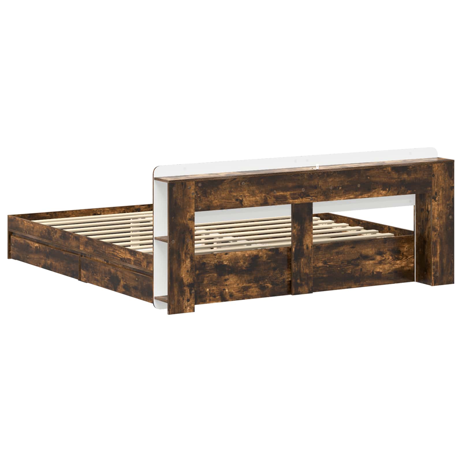 Bedframe met opslag Gerookt eiken 180 x 200 cm Bewerkt hout – afbeelding 6