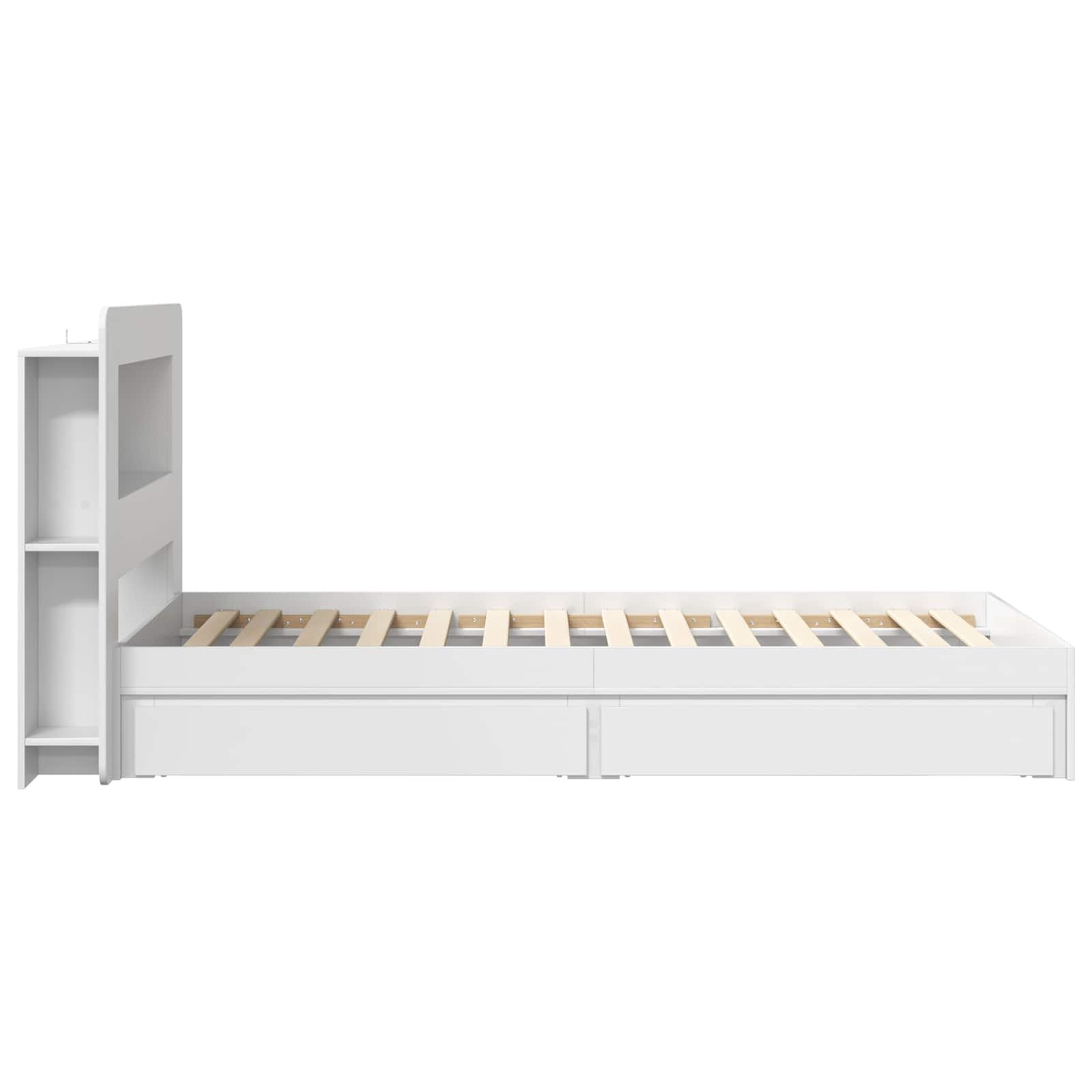 Bedframe met opslag met lade Wit 80 x 200 cm Bewerkt hout – afbeelding 5
