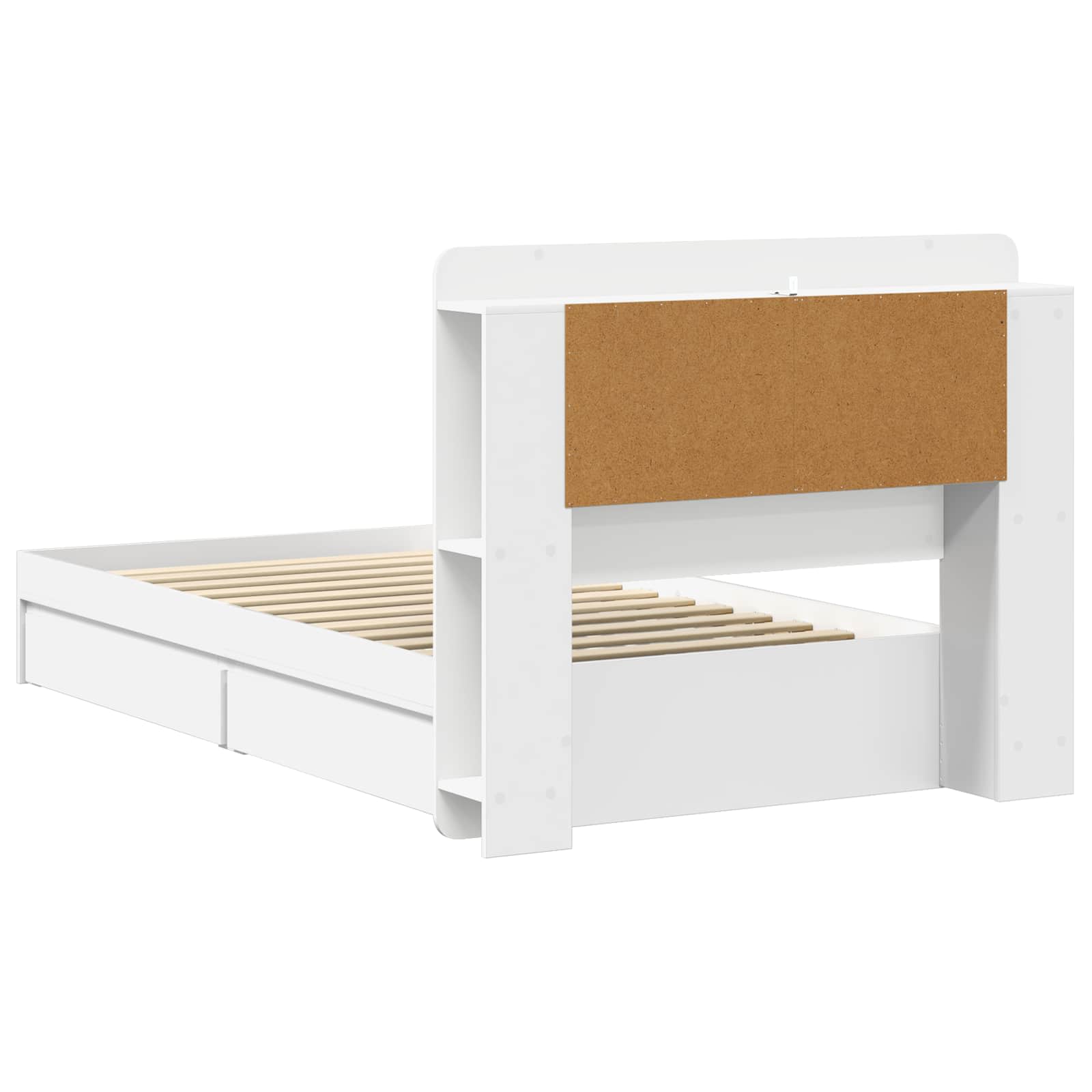 Bedframe met opslag met lade Wit 80 x 200 cm Bewerkt hout – afbeelding 6
