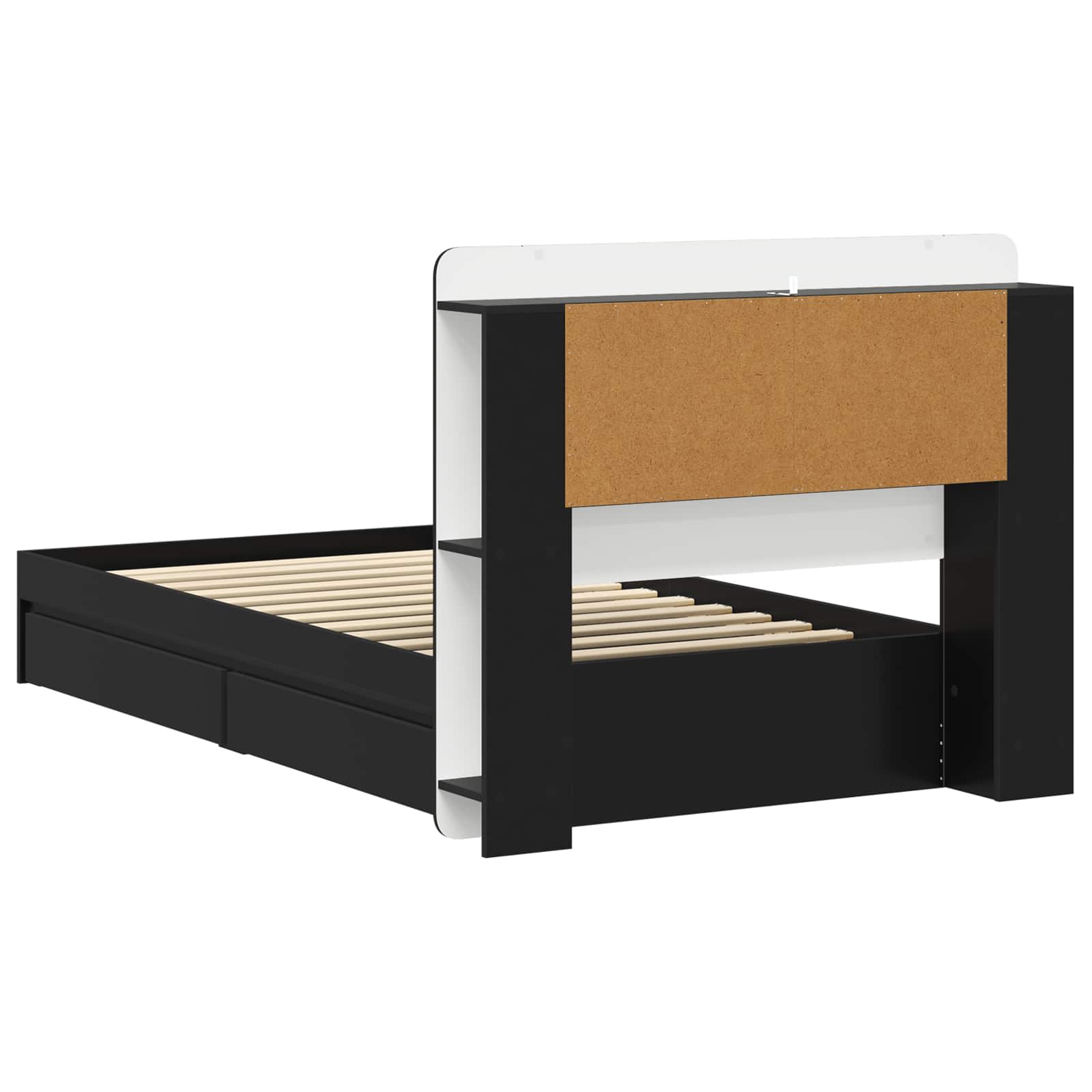Bedframe met opslag met lade Zwart 100 x 200 cm Bewerkt hout – afbeelding 6