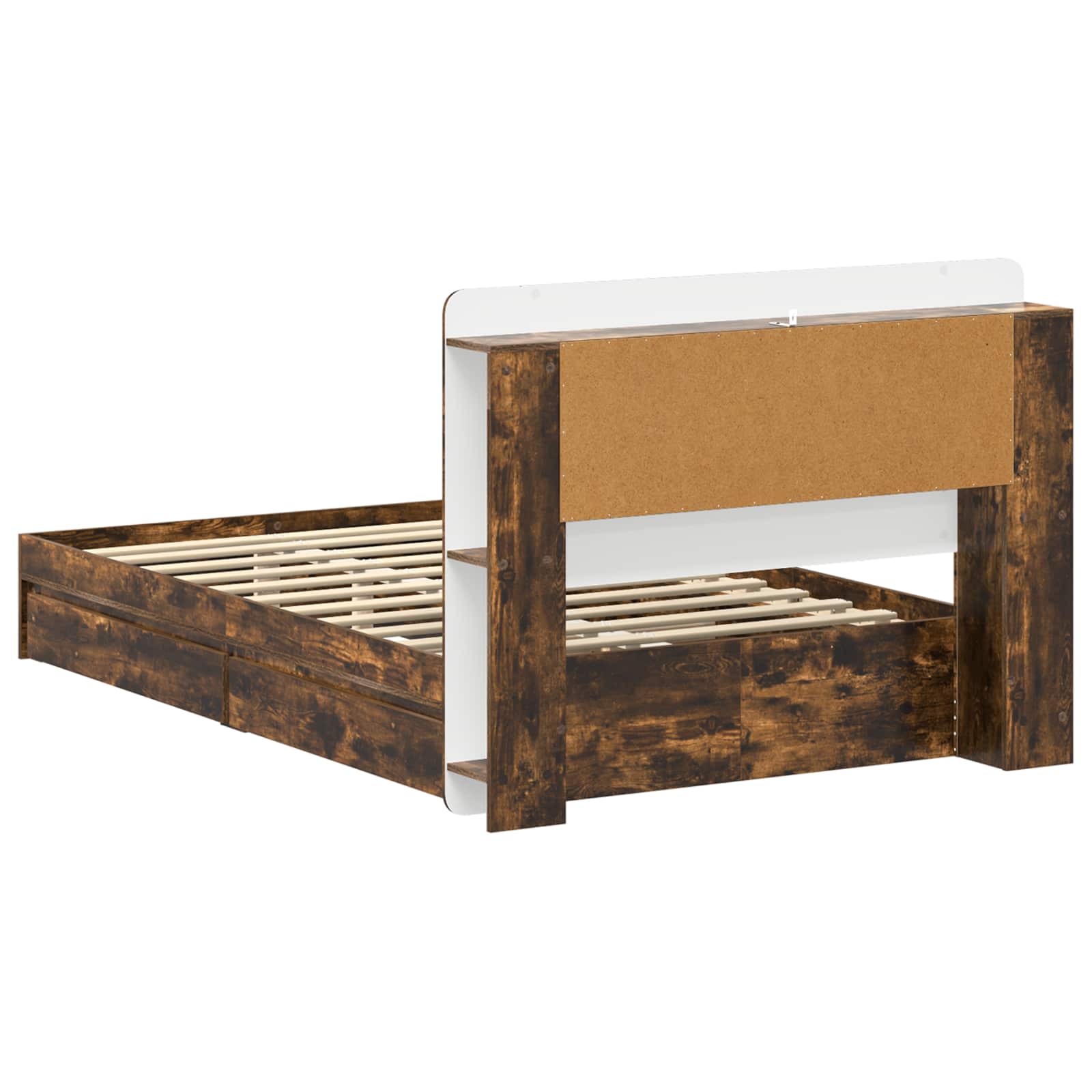 Bedframe met opslag Gerookt eiken 120 x 200 cm Bewerkt hout – afbeelding 6