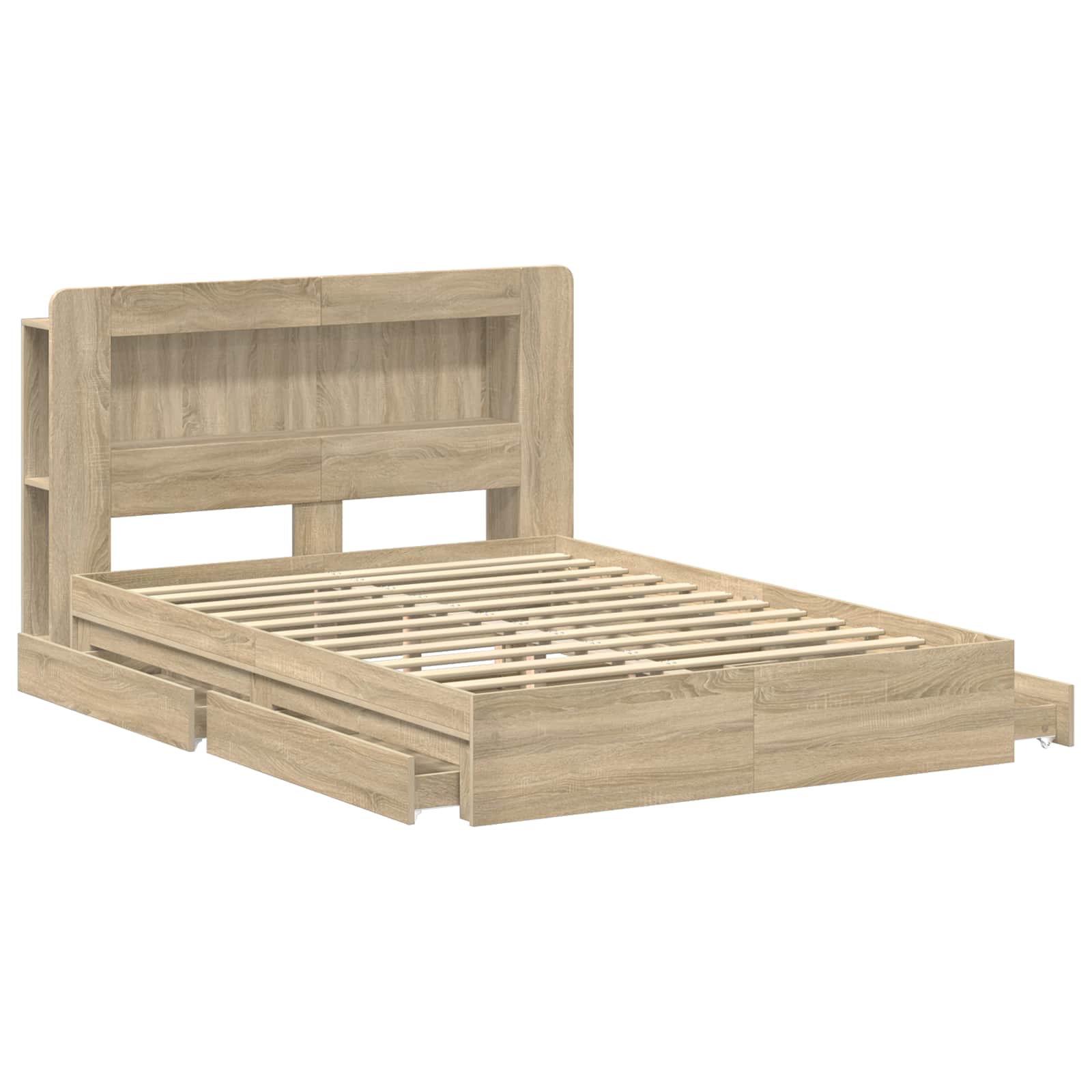Bedframe met opslag Sonoma Eiken 140 x 200 cm Bewerkt hout – afbeelding 4