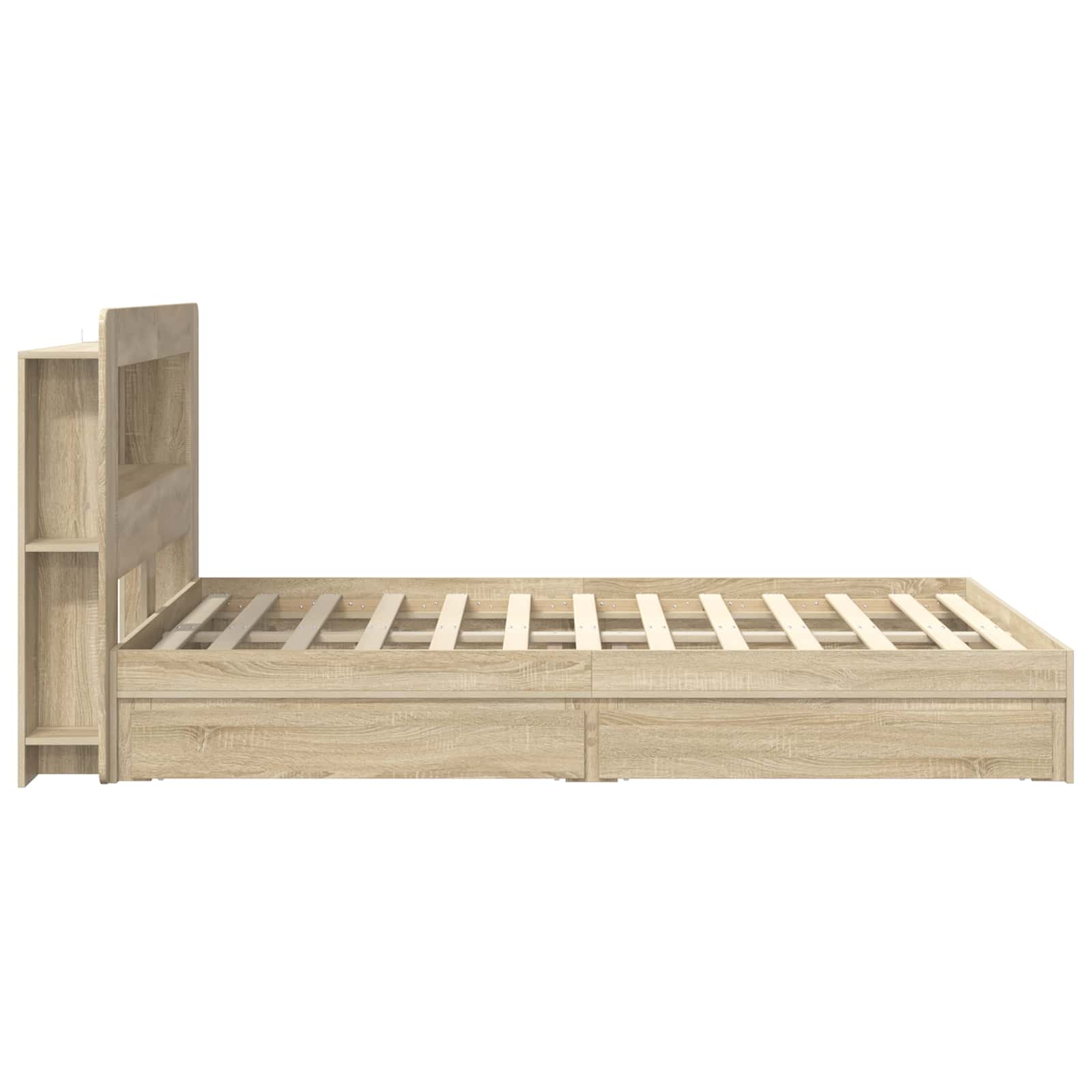 Bedframe met opslag Sonoma Eiken 140 x 200 cm Bewerkt hout – afbeelding 5
