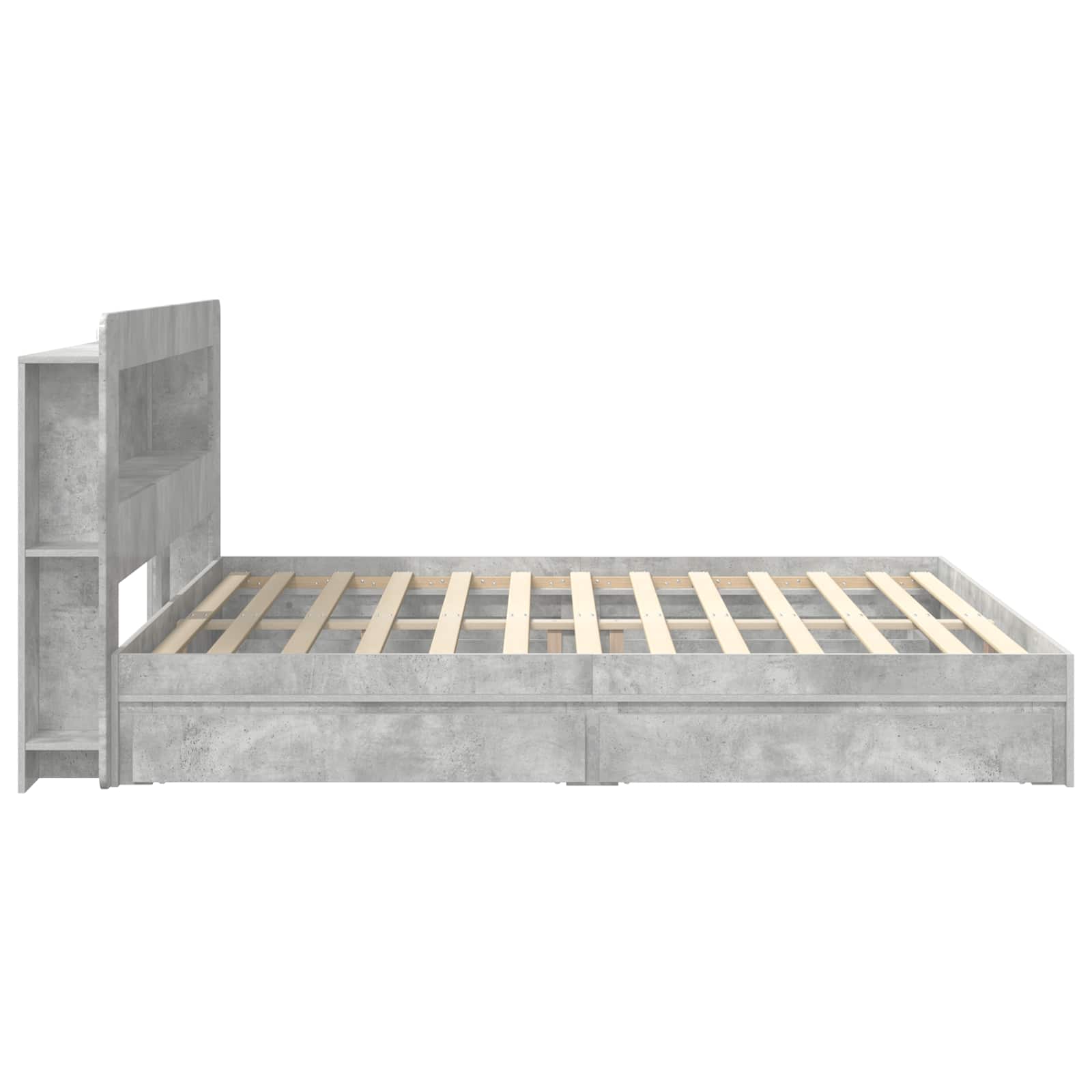 Bedframe met opslag Betongrijs 180 x 200 cm Bewerkt hout – afbeelding 5