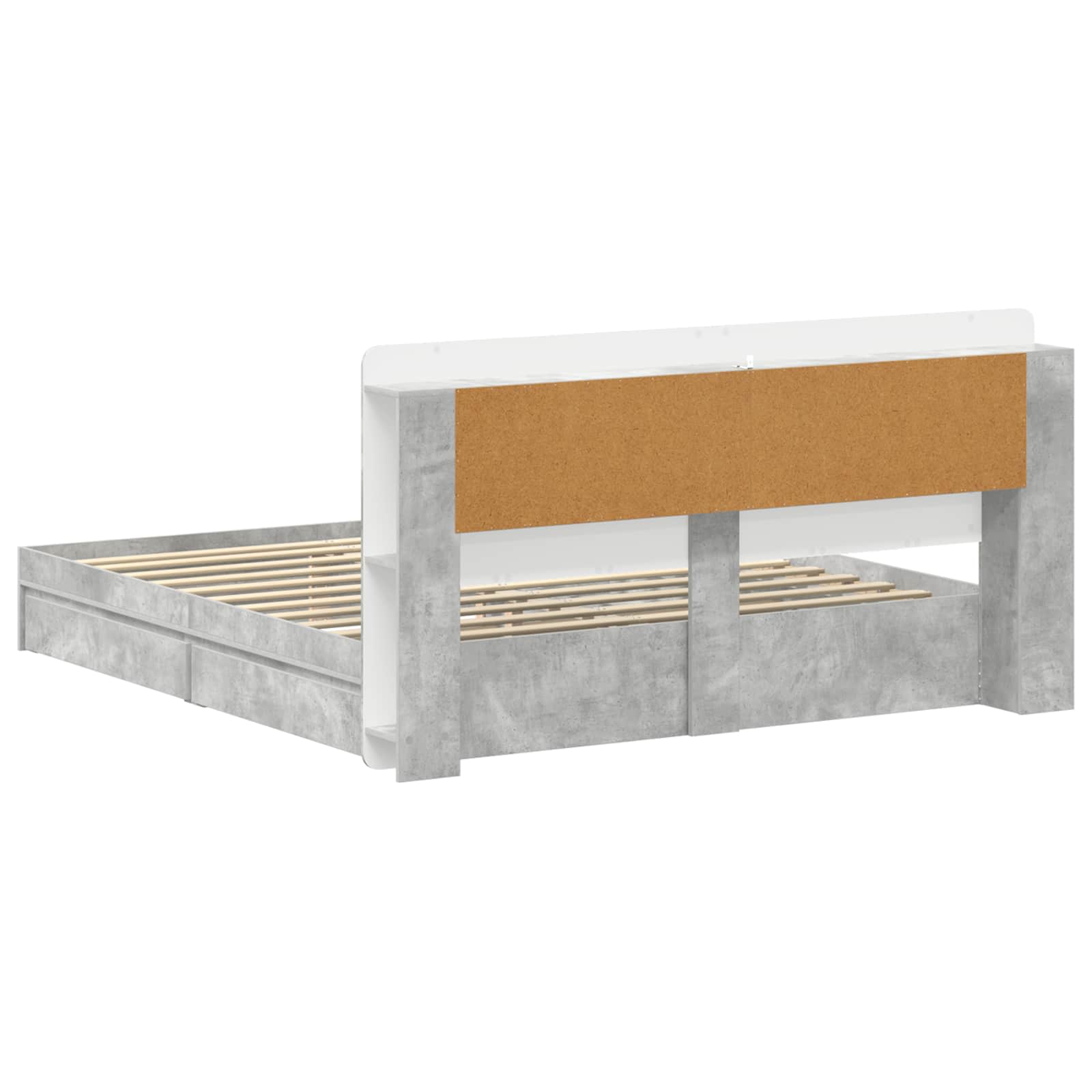Bedframe met opslag Betongrijs 180 x 200 cm Bewerkt hout – afbeelding 6