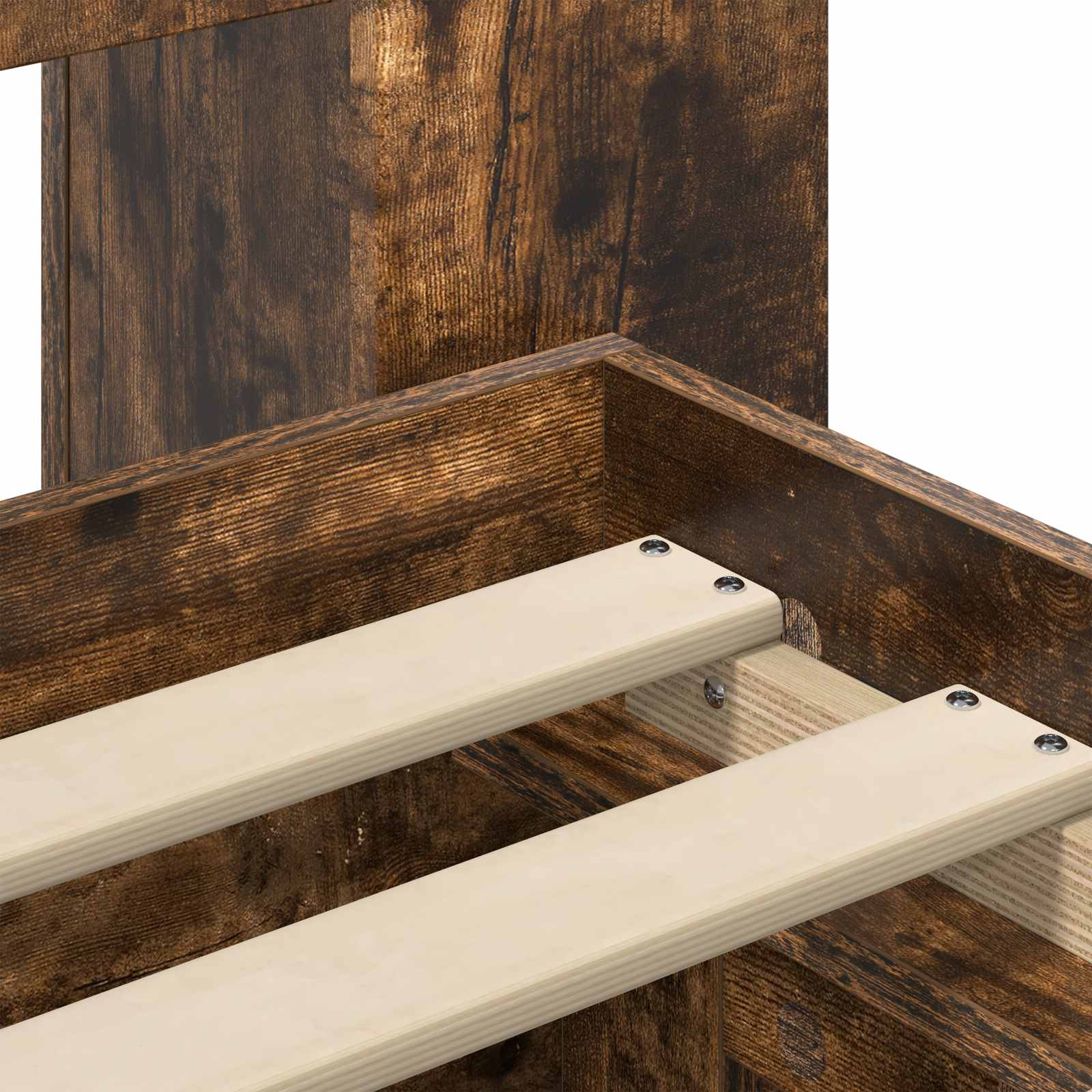 Bedframe met opslag Gerookt eiken 180 x 200 cm Bewerkt hout – afbeelding 8