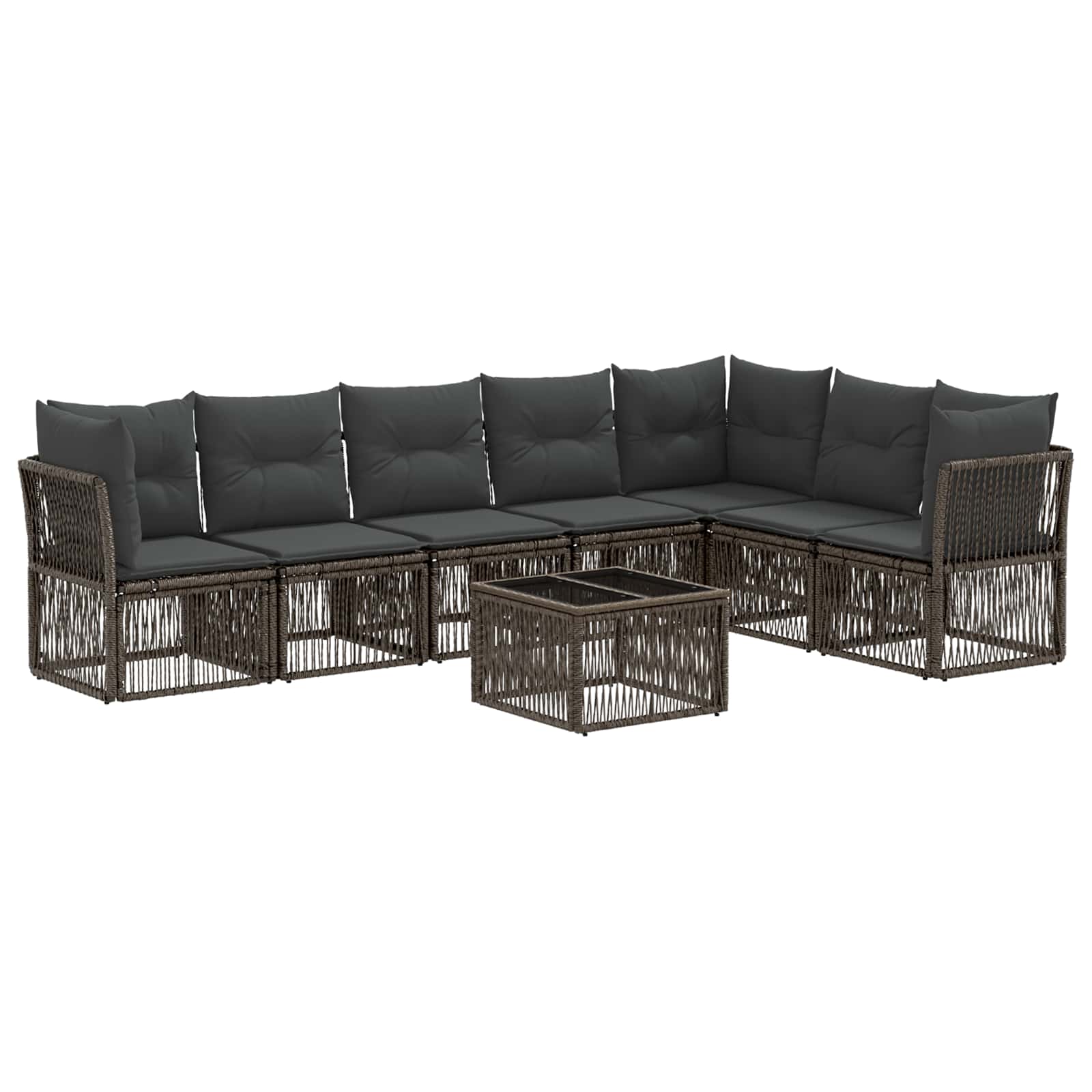 Tuinbankenset 8 pcs Grijs poly rattan – afbeelding 2