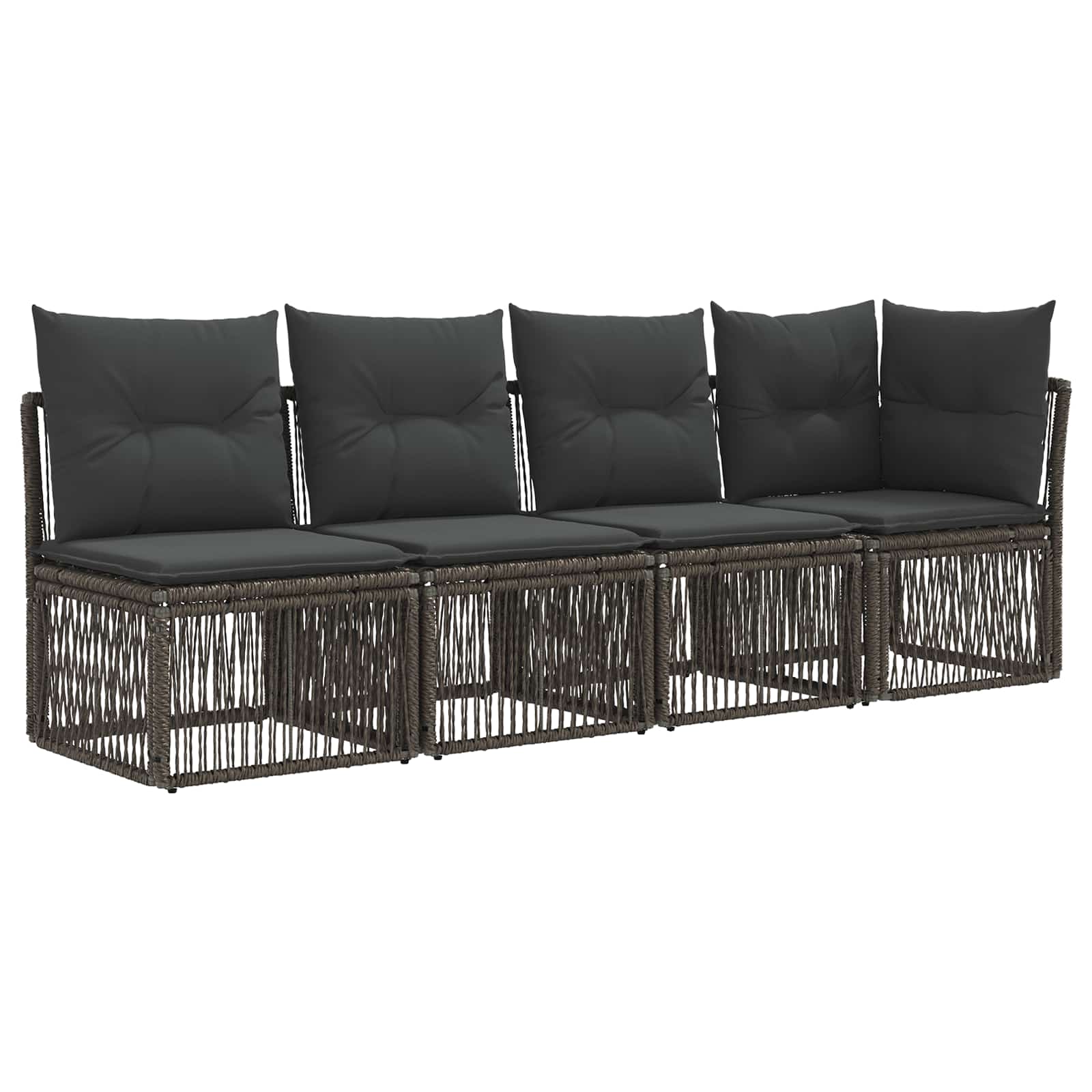 Tuinbankenset 9 pcs Grijs poly rattan – afbeelding 4