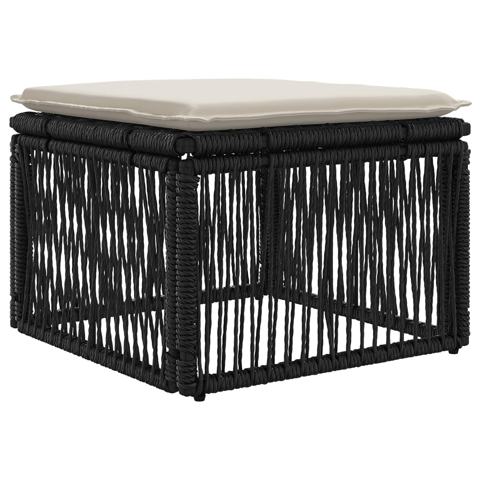 Tuinbankenset 6 pcs Zwart poly rattan – afbeelding 6