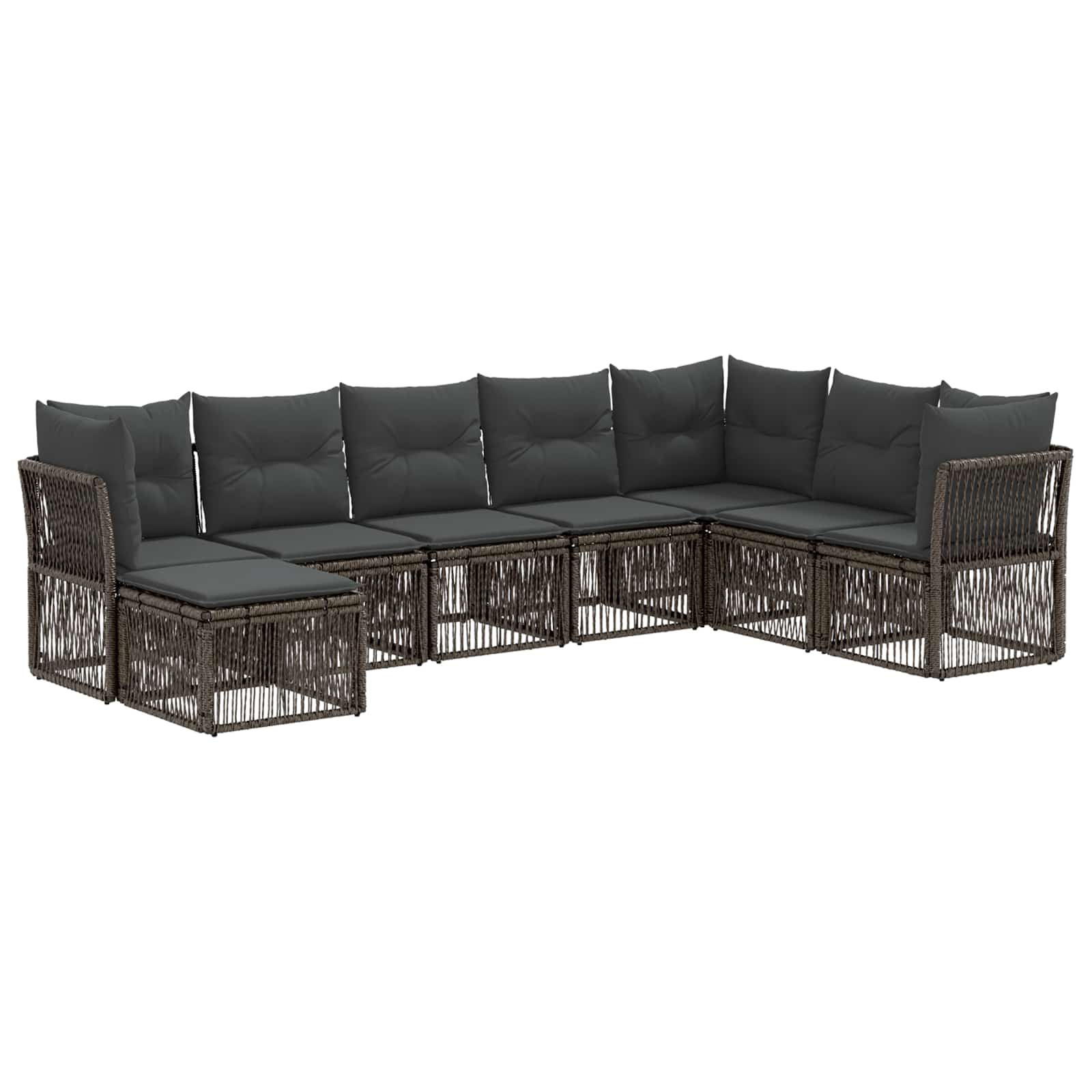 Tuinbankenset 8 pcs Grijs poly rattan – afbeelding 2