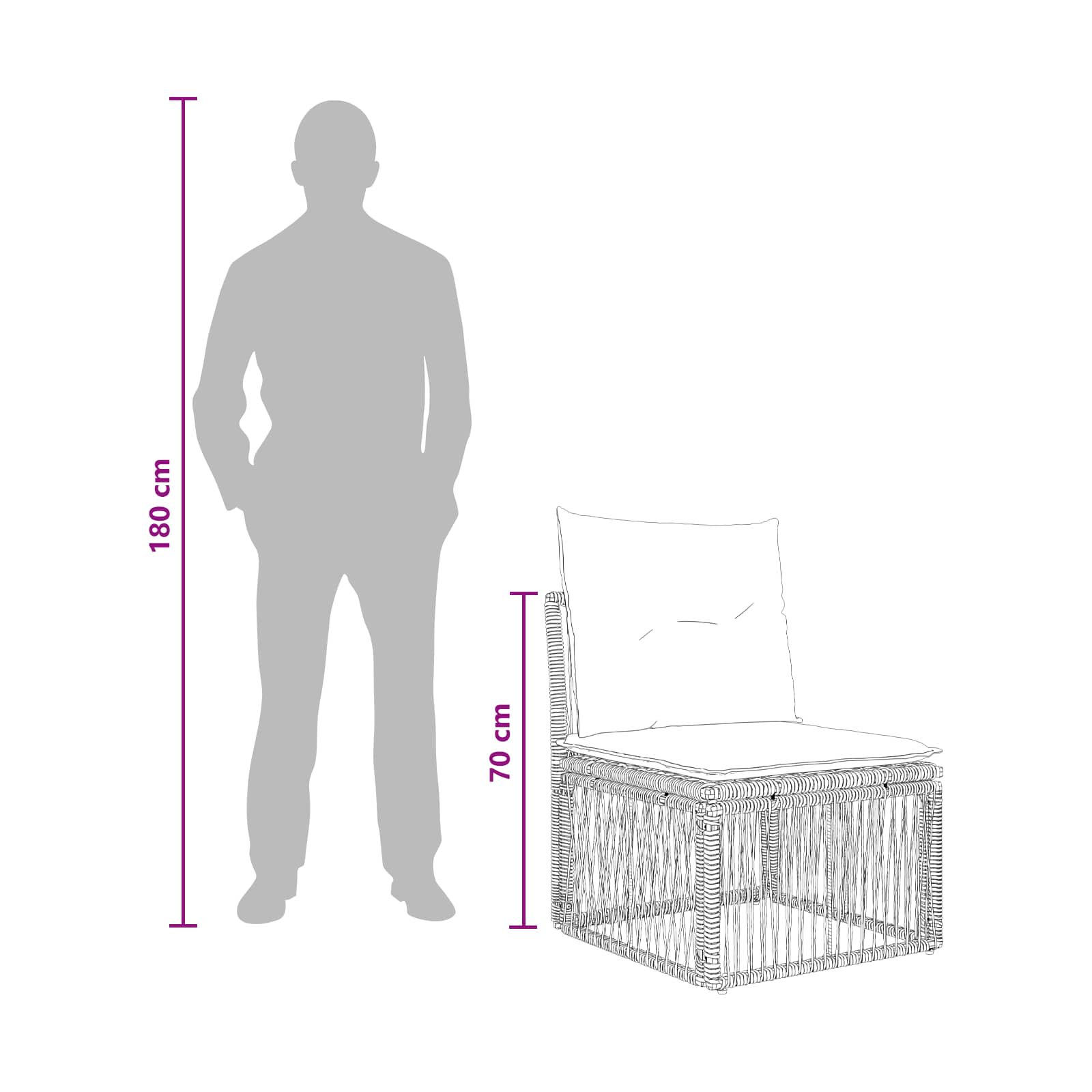Tuinbankenset 9 pcs Grijs poly rattan – afbeelding 8