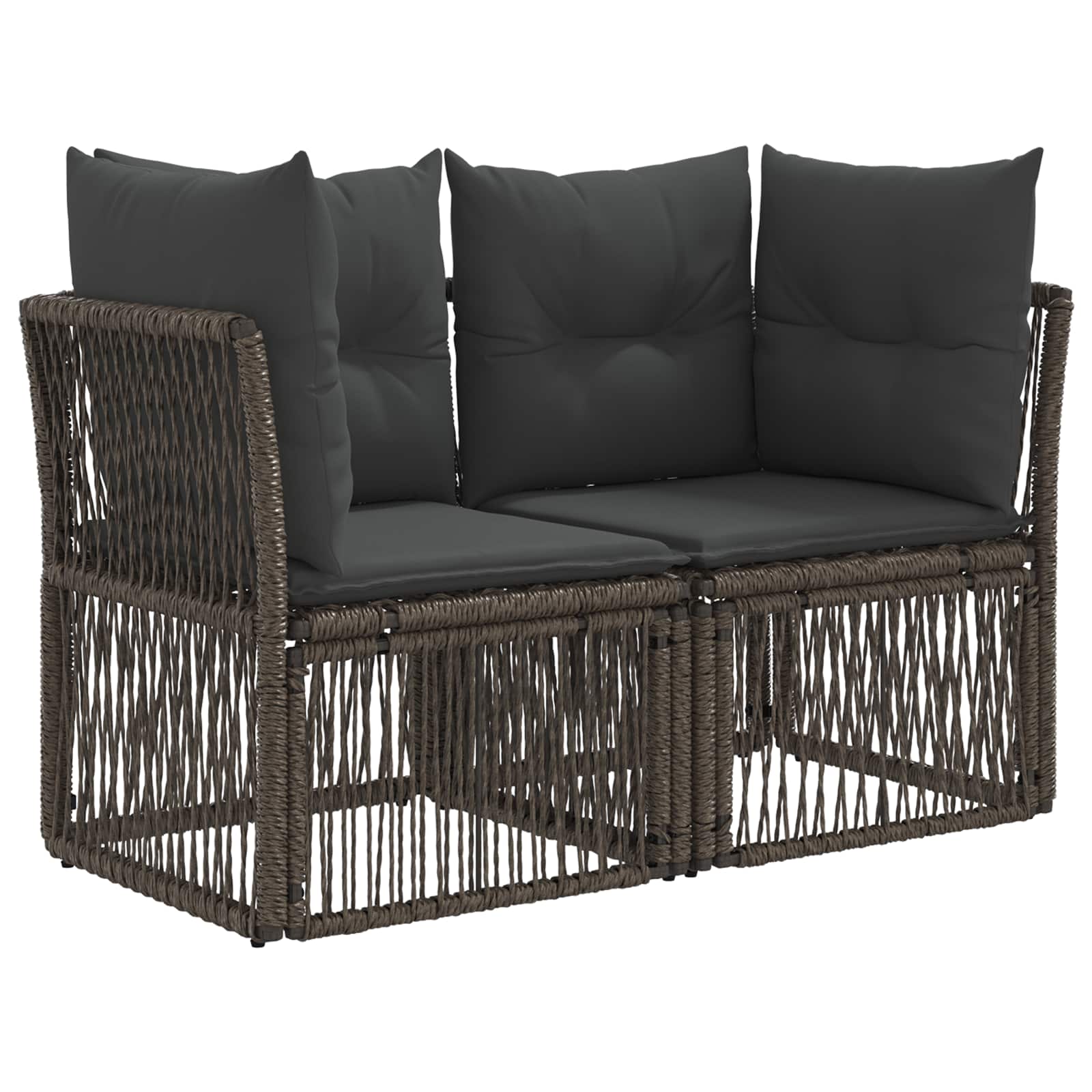 Tuinbankenset 10 pcs Grijs poly rattan – afbeelding 3