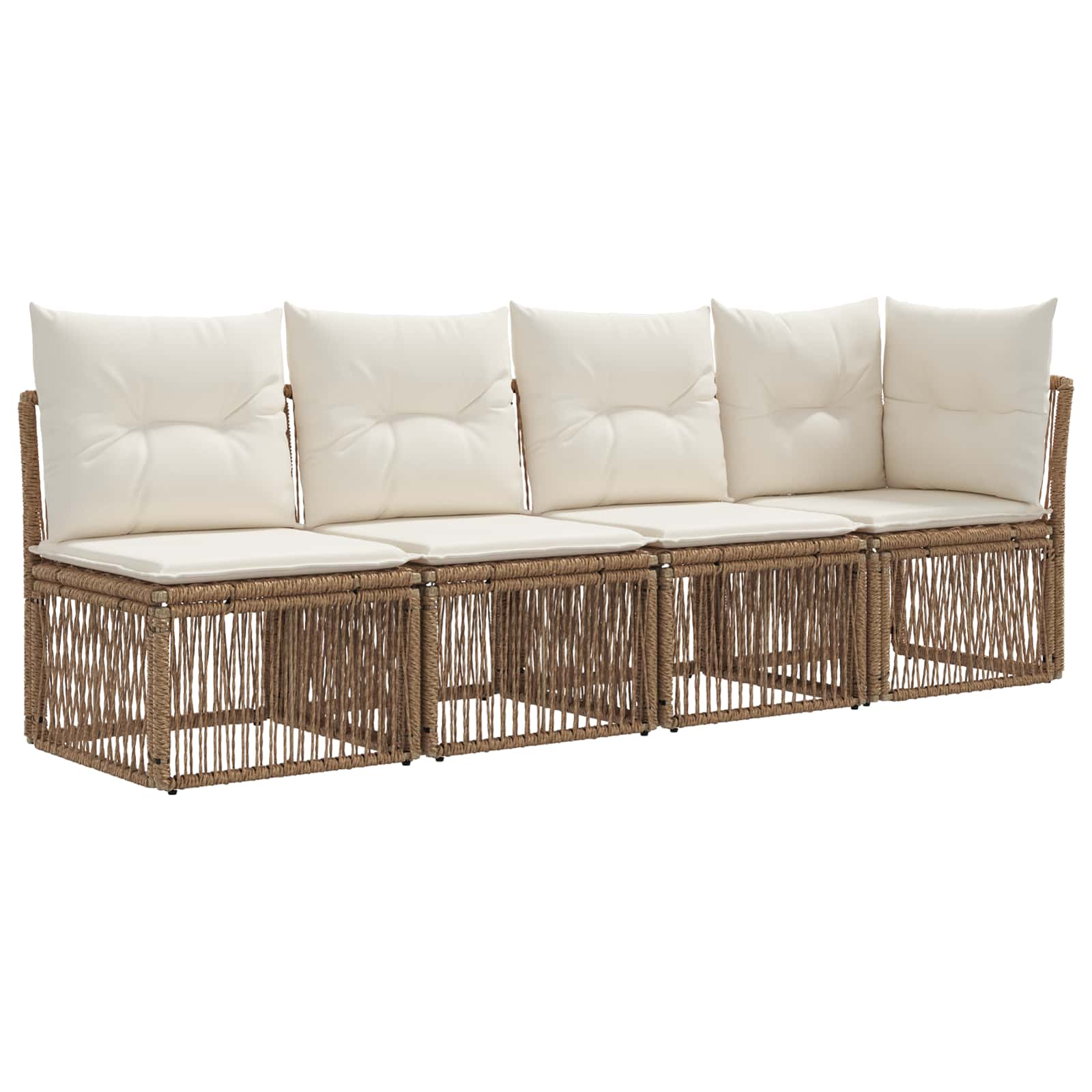 Tuinbankenset 13 pcs Beige poly rattan – afbeelding 5