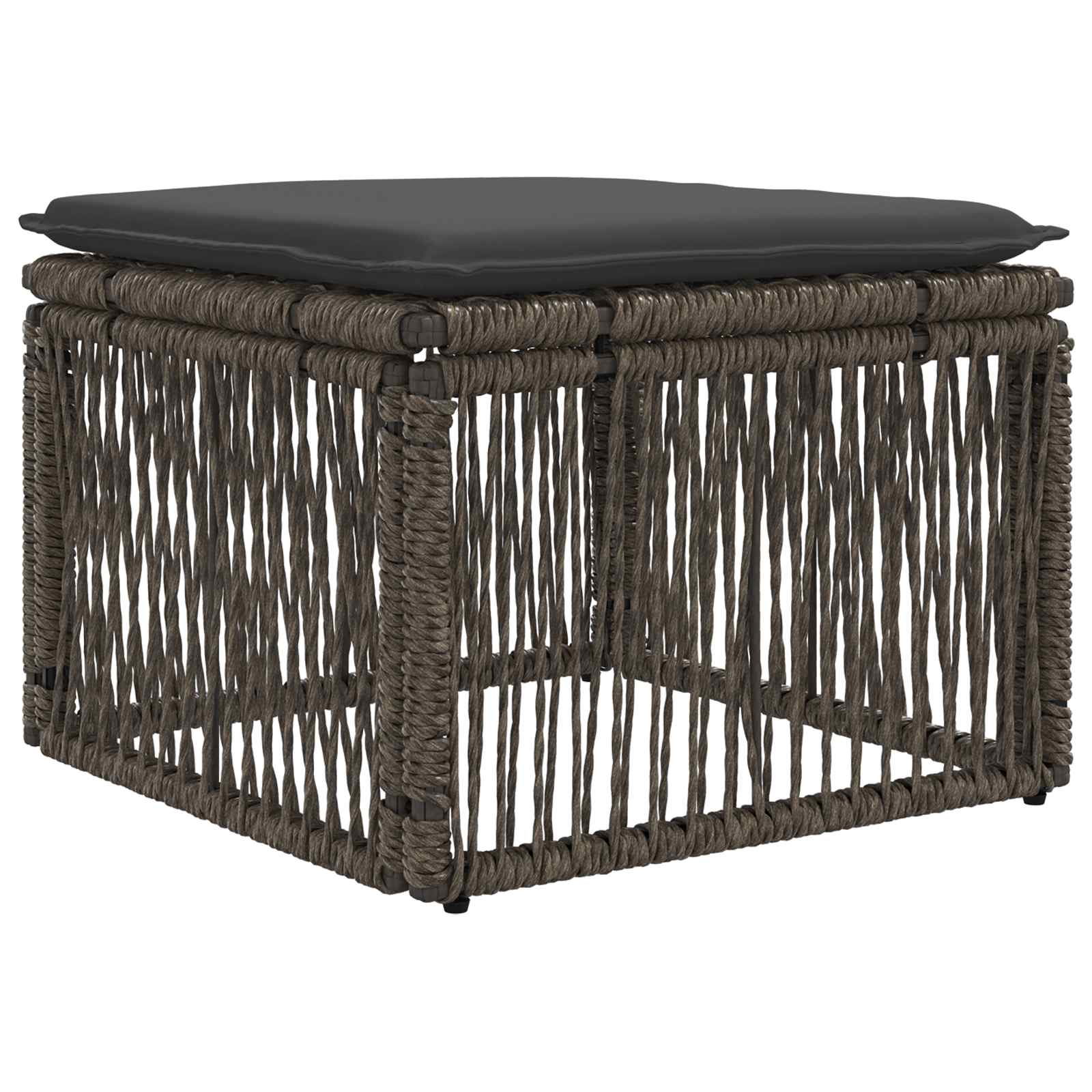 Tuinbankenset 9 pcs Grijs poly rattan – afbeelding 6
