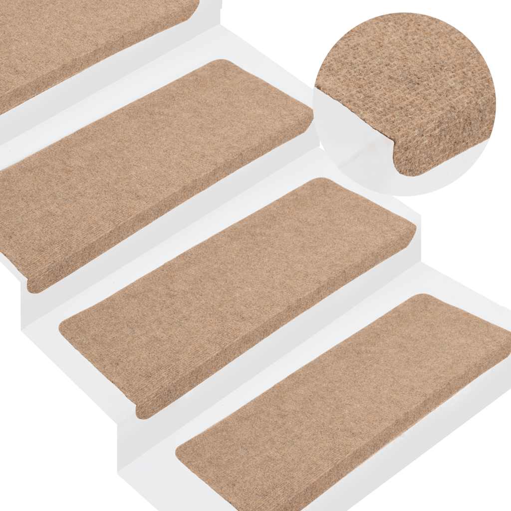 Trapmatten zelfklevend 15 st 65x24,5x3,5 cm beige