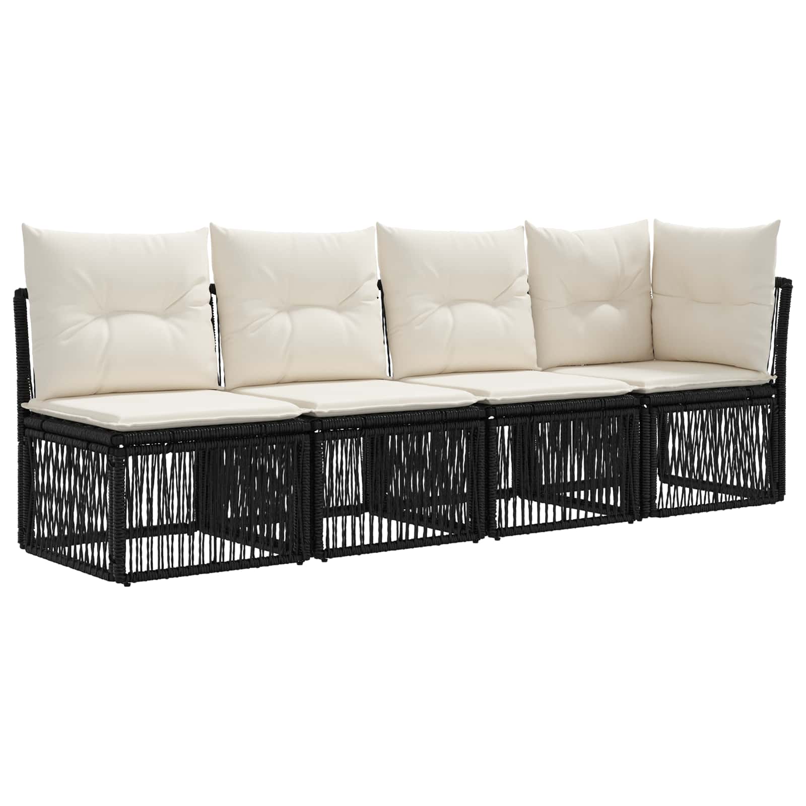 Tuinbankenset 10 pcs Zwart poly rattan – afbeelding 4