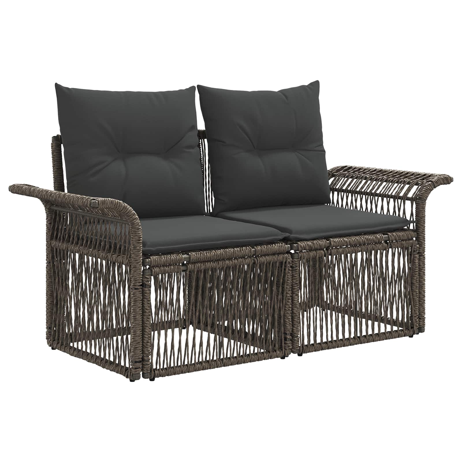 Tuinbankenset 7 pcs Grijs poly rattan – afbeelding 4