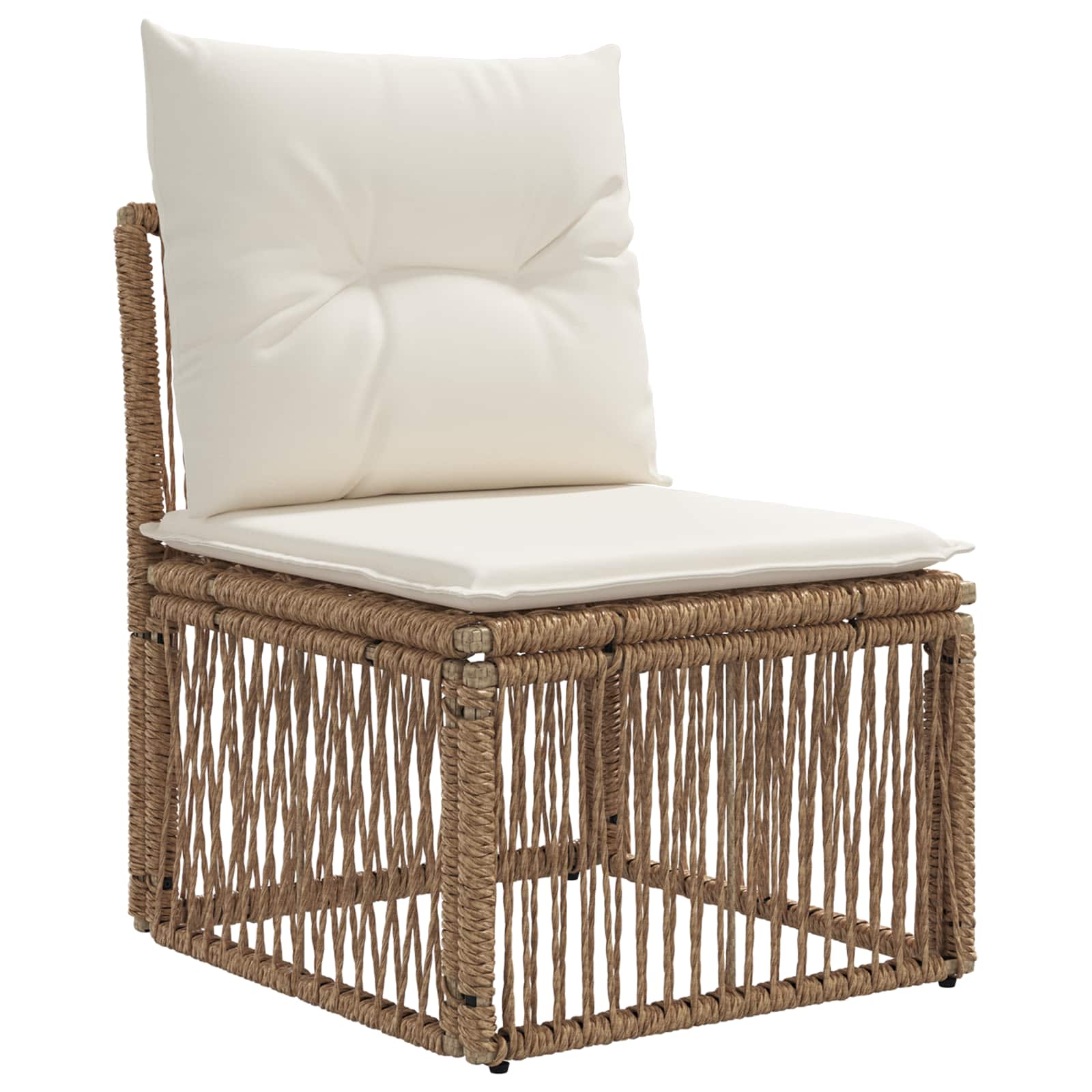 Tuinbankenset 14 pcs Beige en Crème Wit poly rattan – afbeelding 3