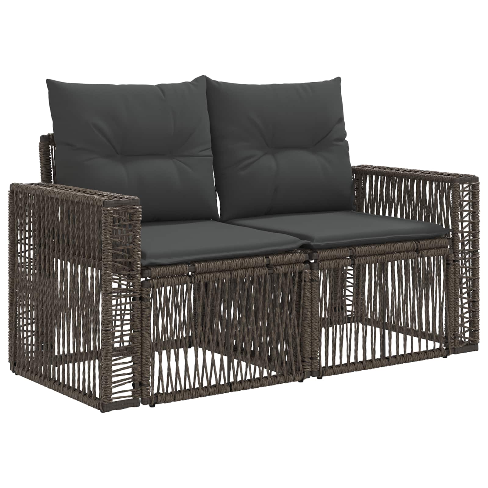 Tuinbankenset 8 pcs Grijs en Donkergrijs poly rattan – afbeelding 3