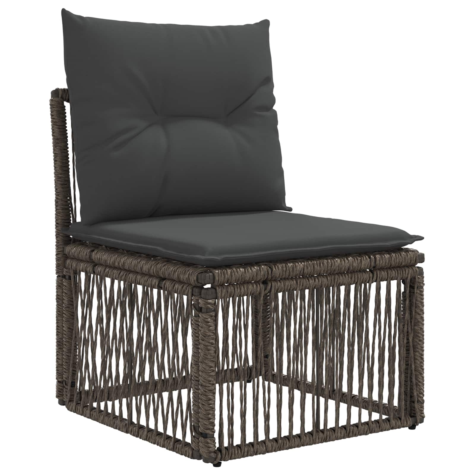 Tuinbankenset 14 pcs Grijs en Donkergrijs poly rattan – afbeelding 3