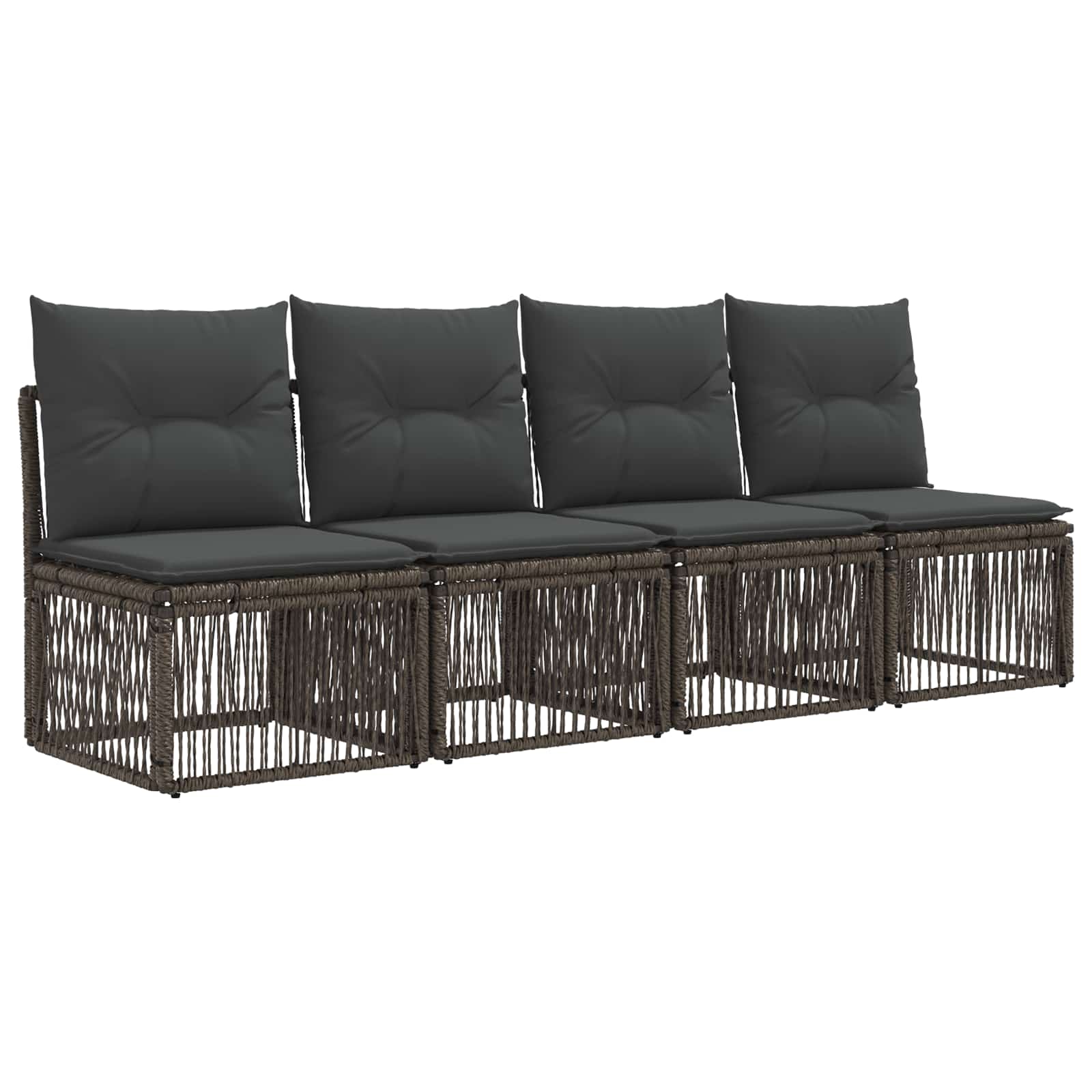 Tuinbankenset 14 pcs Grijs en Donkergrijs poly rattan – afbeelding 5