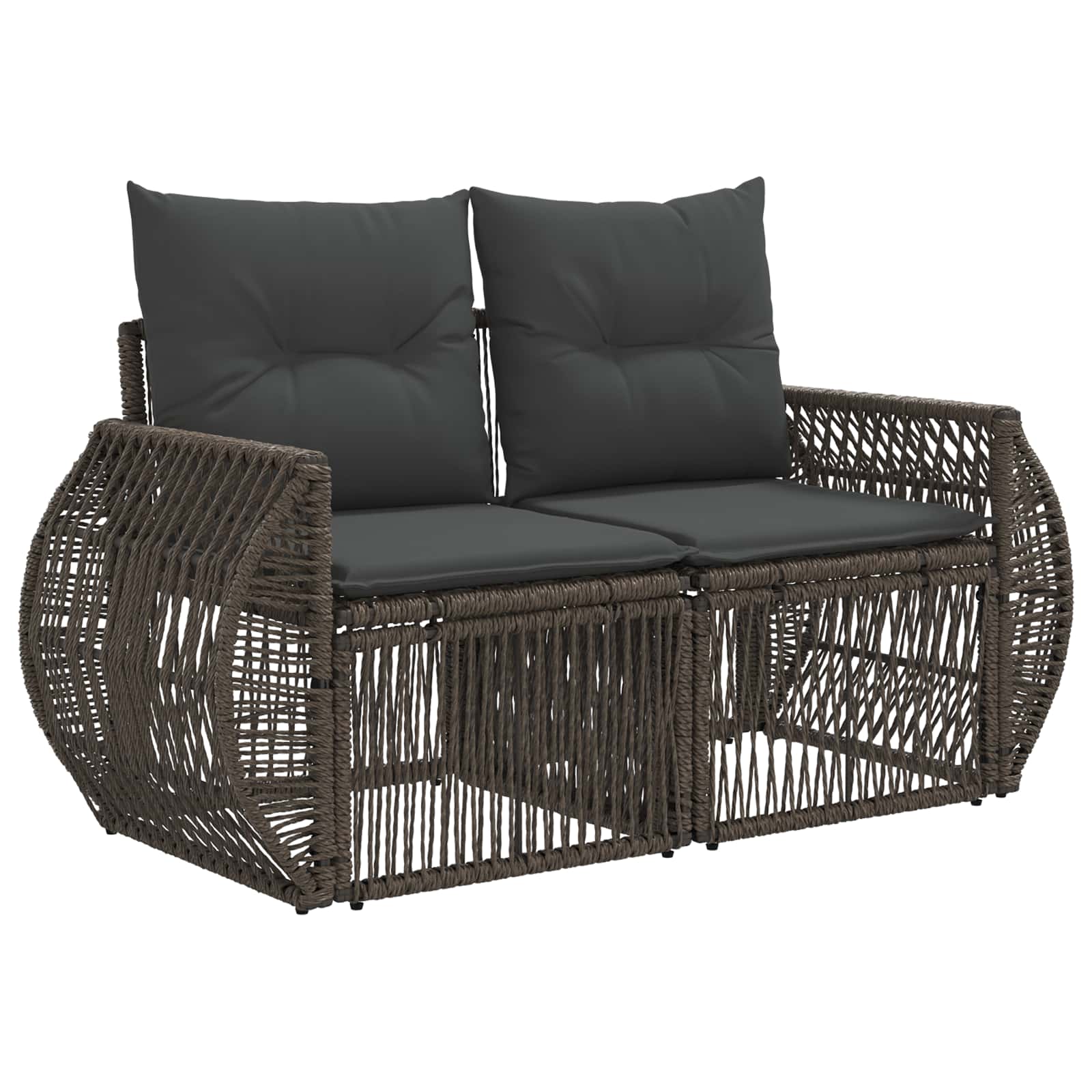 Tuinbankenset 13 pcs Grijs en Donkergrijs poly rattan – afbeelding 5