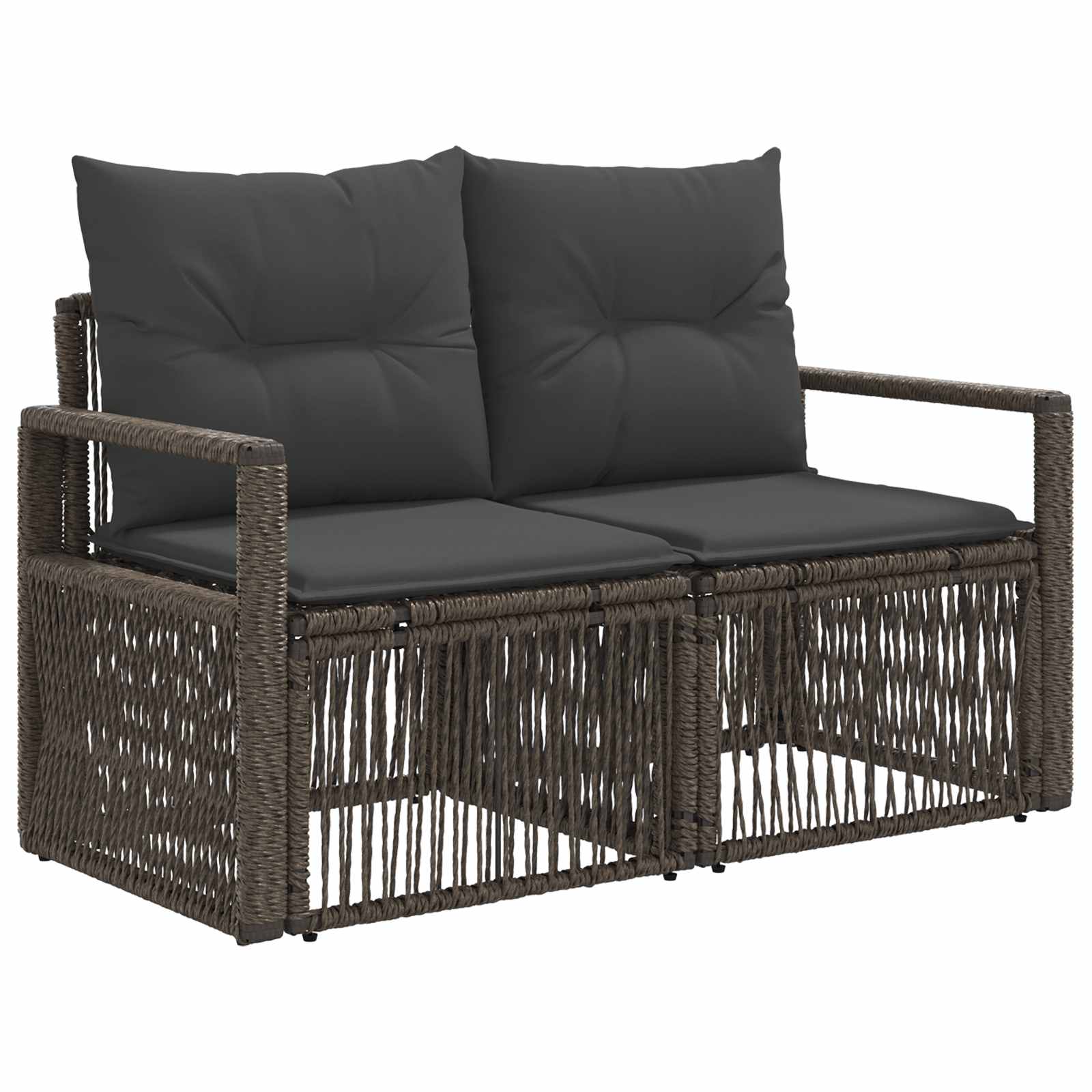 Tuinbankenset 8 pcs Grijs poly rattan – afbeelding 4