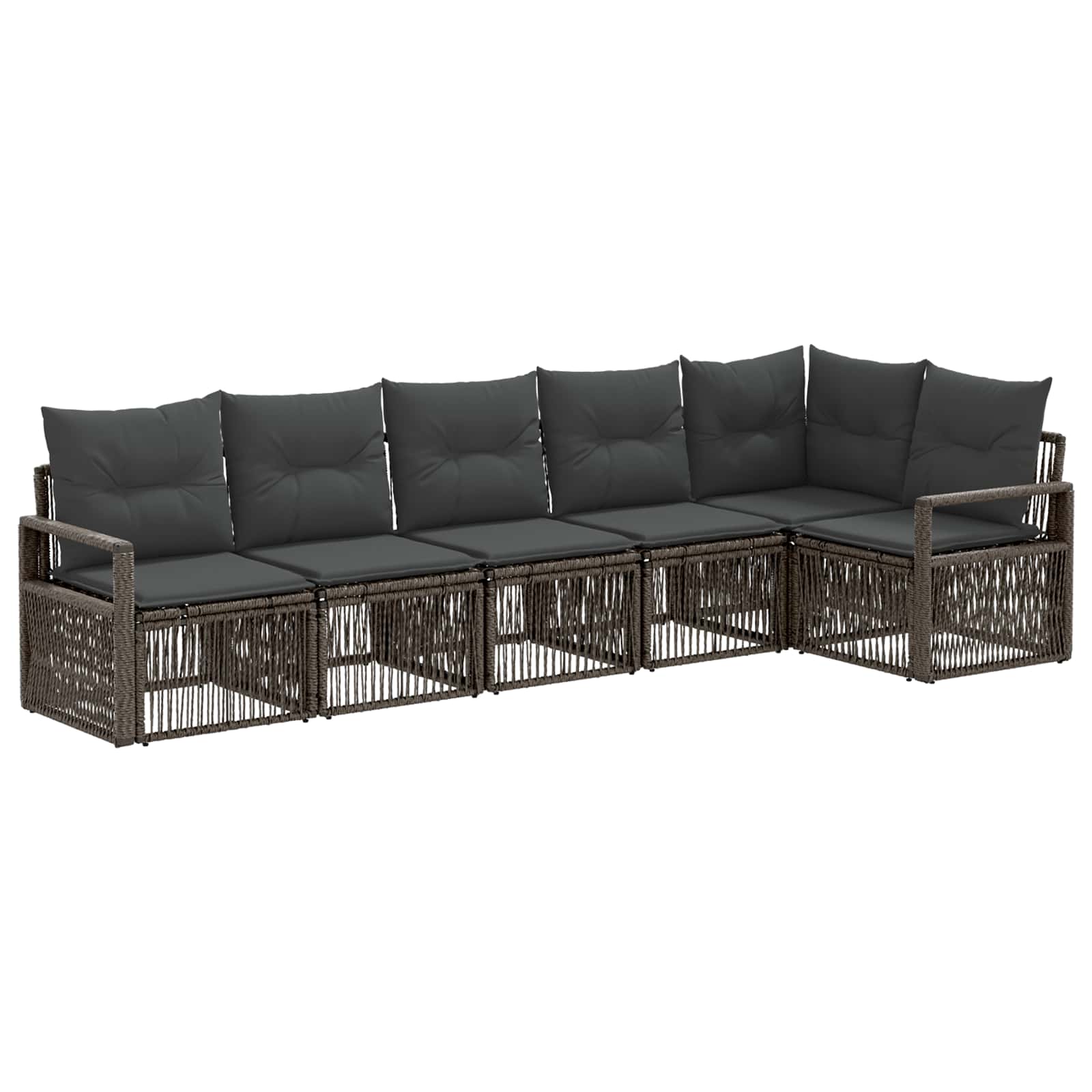 Tuinbankenset 6 pcs Grijs poly rattan – afbeelding 2