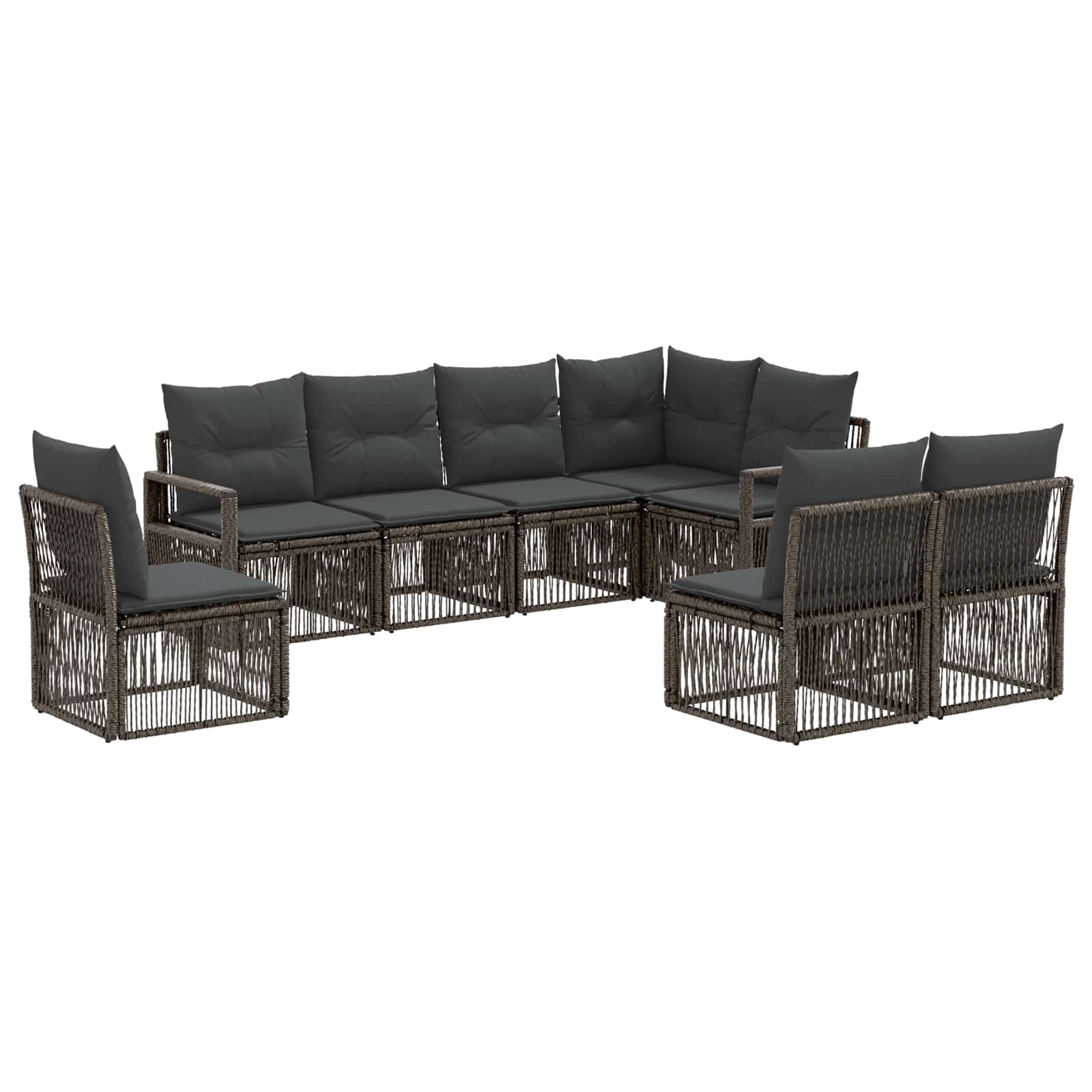 Tuinbankenset 8 pcs Grijs poly rattan – afbeelding 2