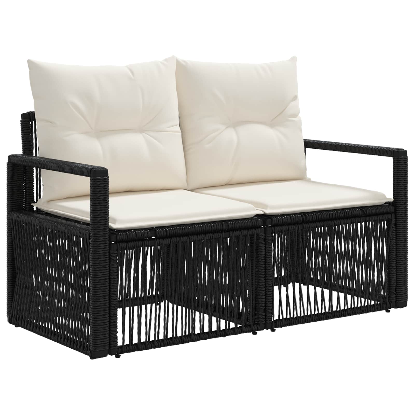 Tuinbankenset 11 pcs Zwart poly rattan – afbeelding 4
