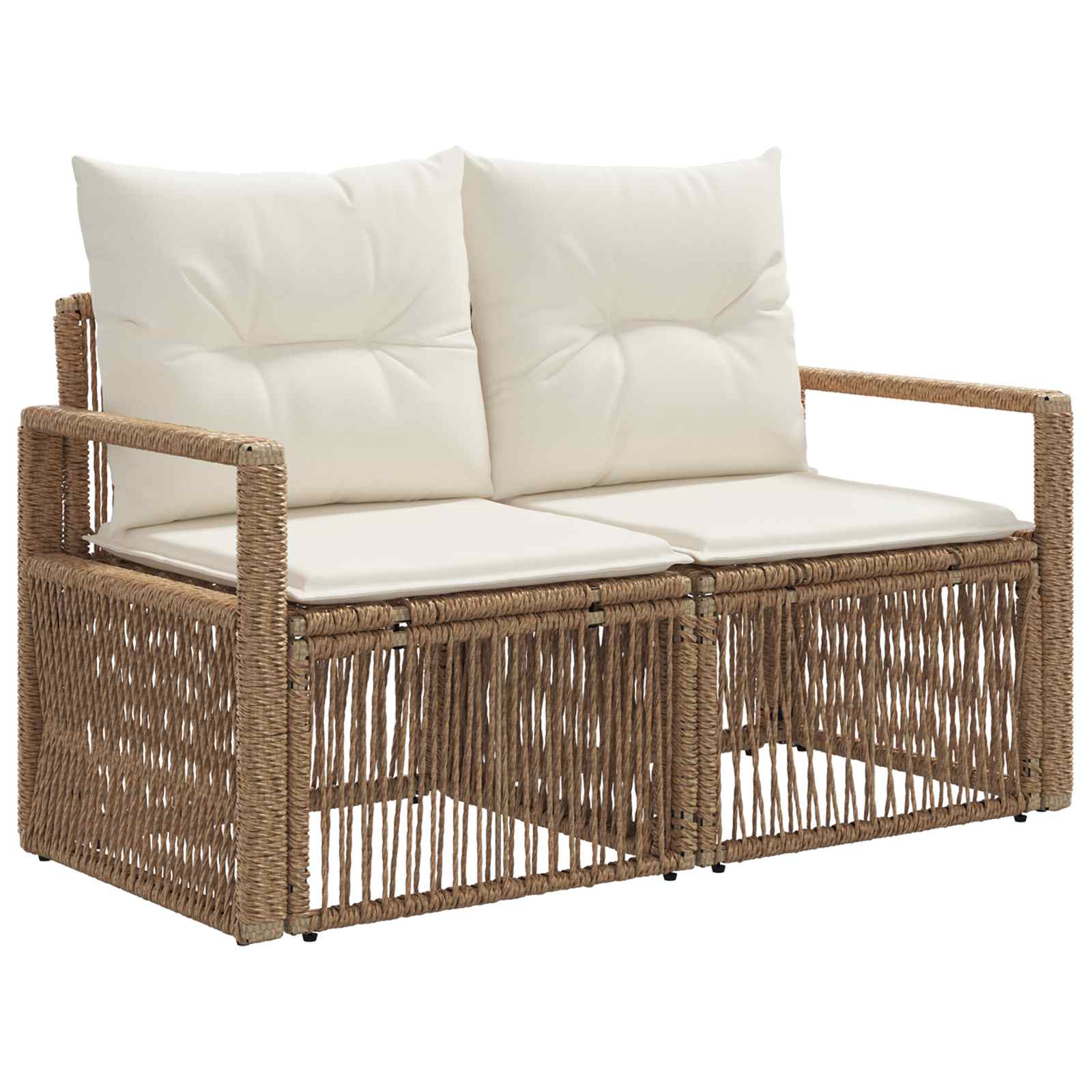 Tuinbankenset 11 pcs Beige poly rattan – afbeelding 4