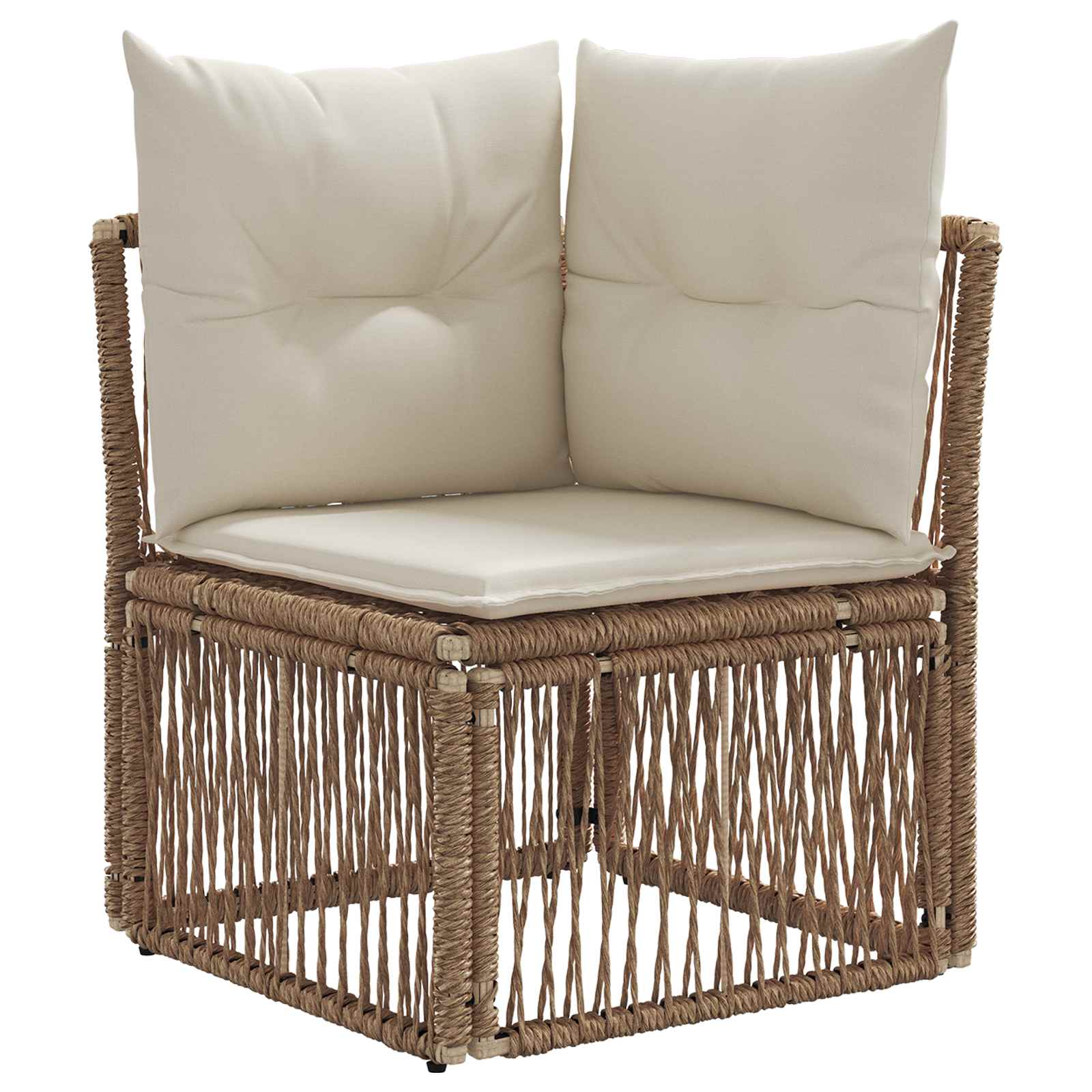 Tuinbankenset 14 pcs Beige poly rattan – afbeelding 4