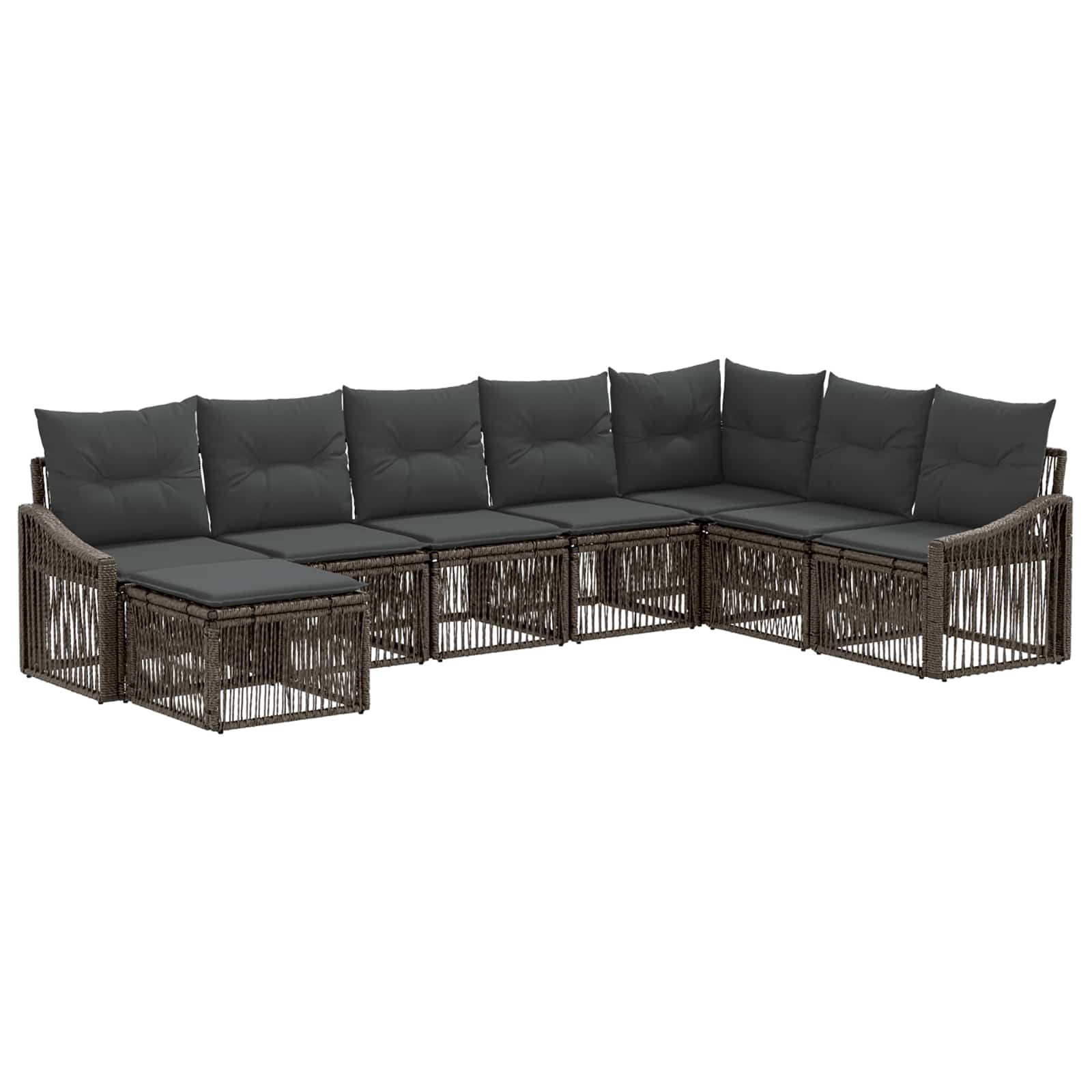 Tuinbankenset 8 pcs Grijs poly rattan – afbeelding 2