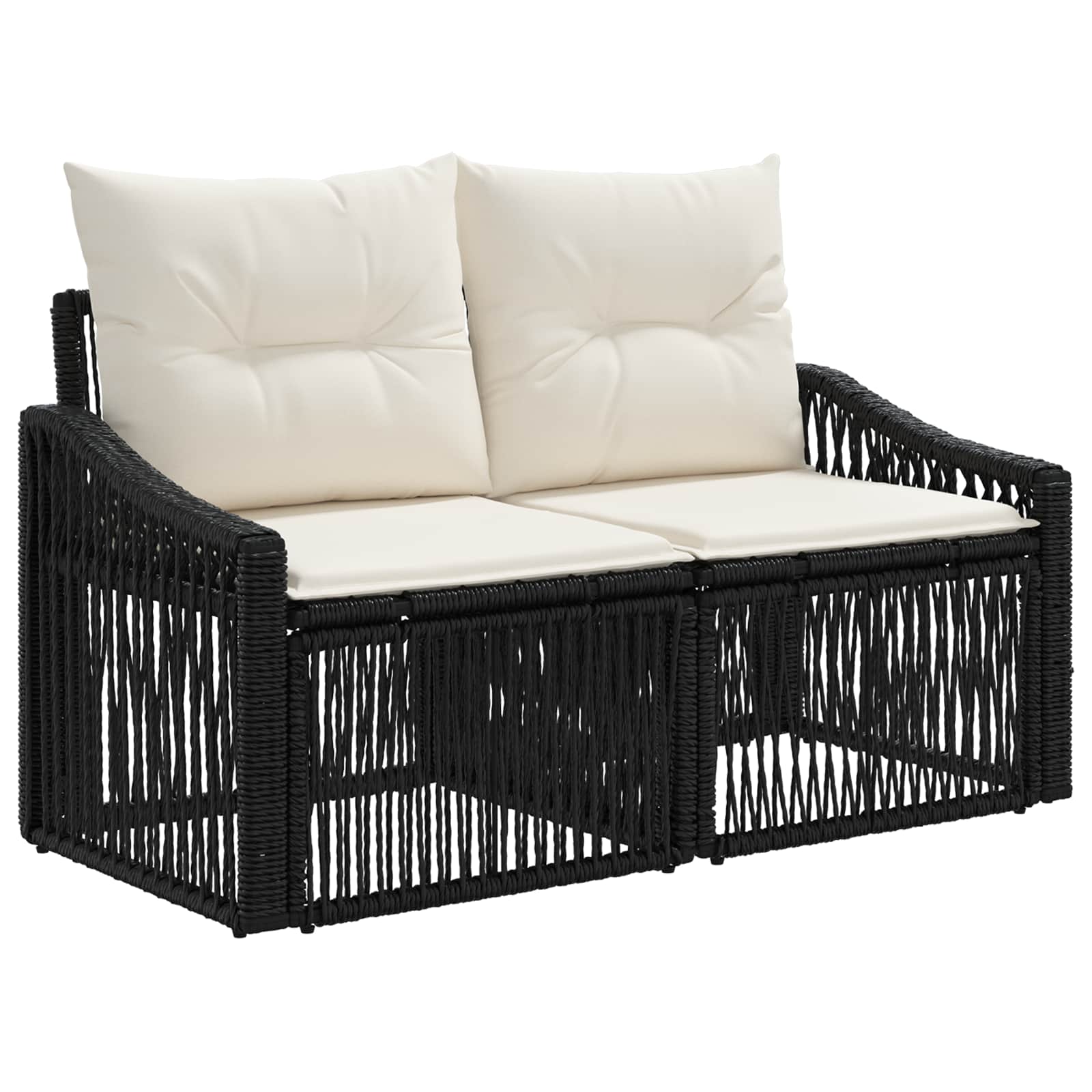 Tuinbankenset 12 pcs Zwart poly rattan – afbeelding 6
