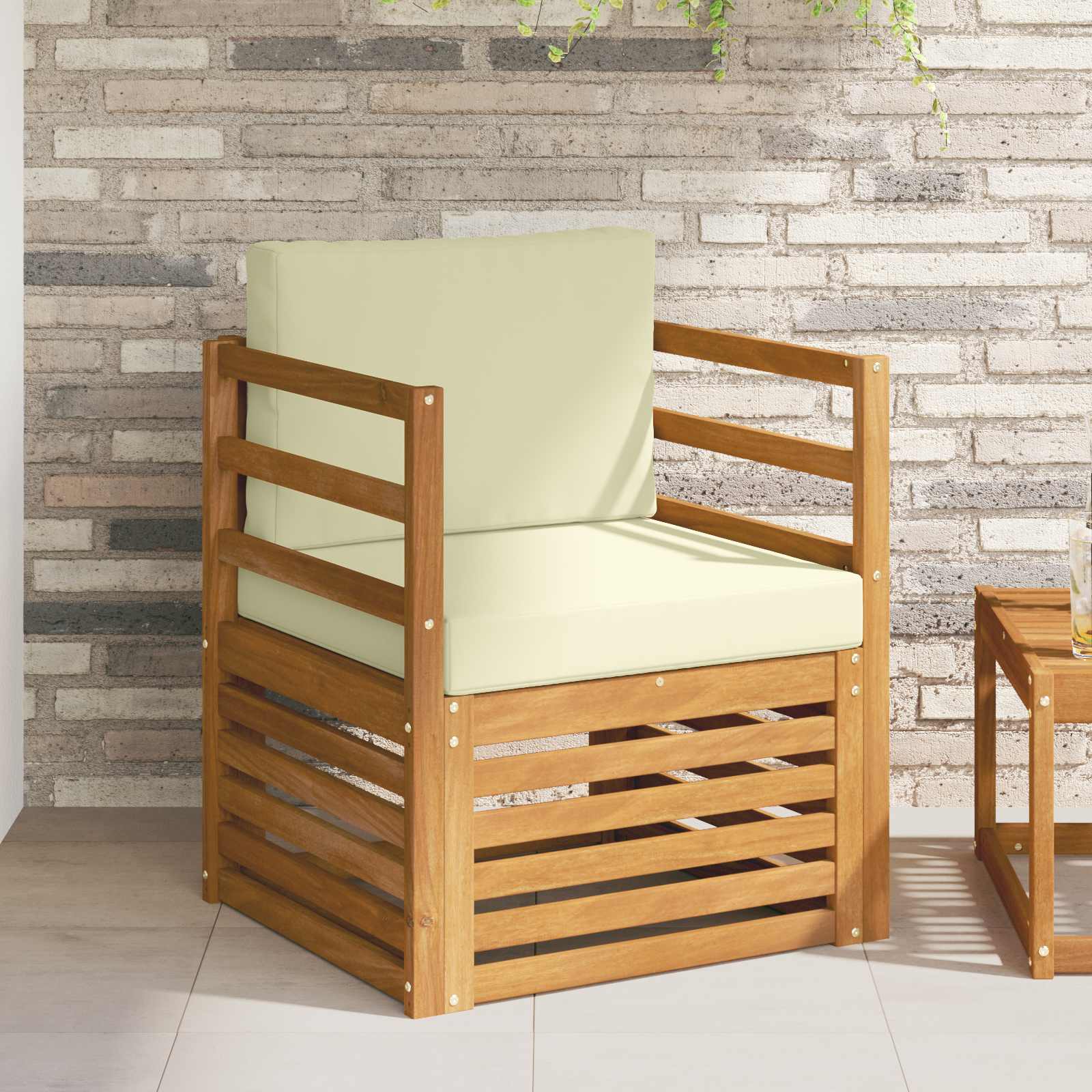 Tuinbank Massief Acaciahout en Polyester Naturel