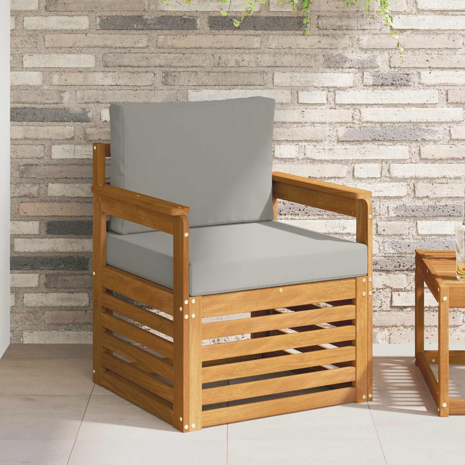 Tuinbank Massief Acaciahout en Polyester Naturel