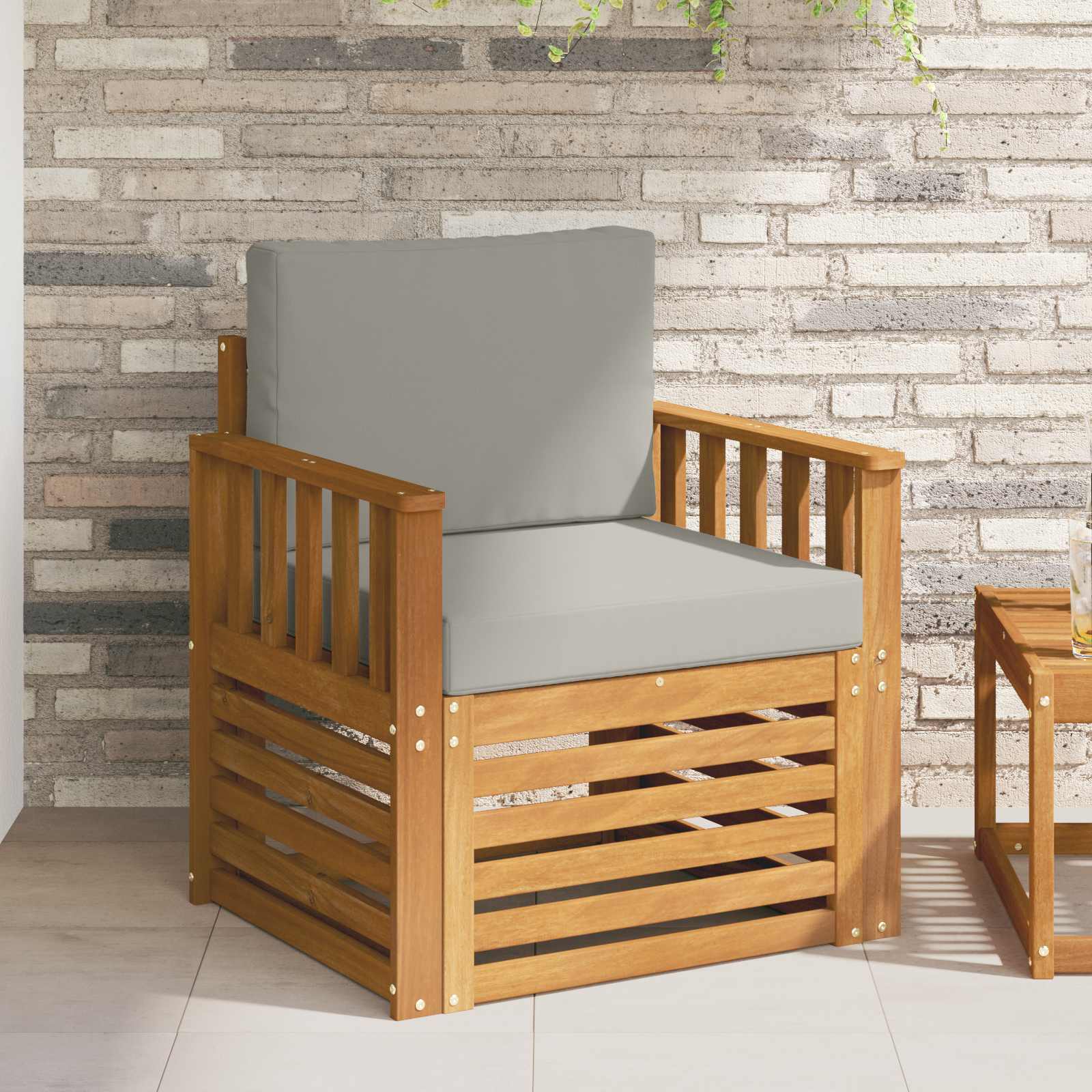 Tuinbank Massief Acaciahout en Polyester Naturel